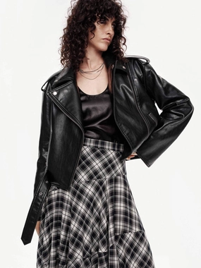Clean Outer Cropped Faux Leather Jacket