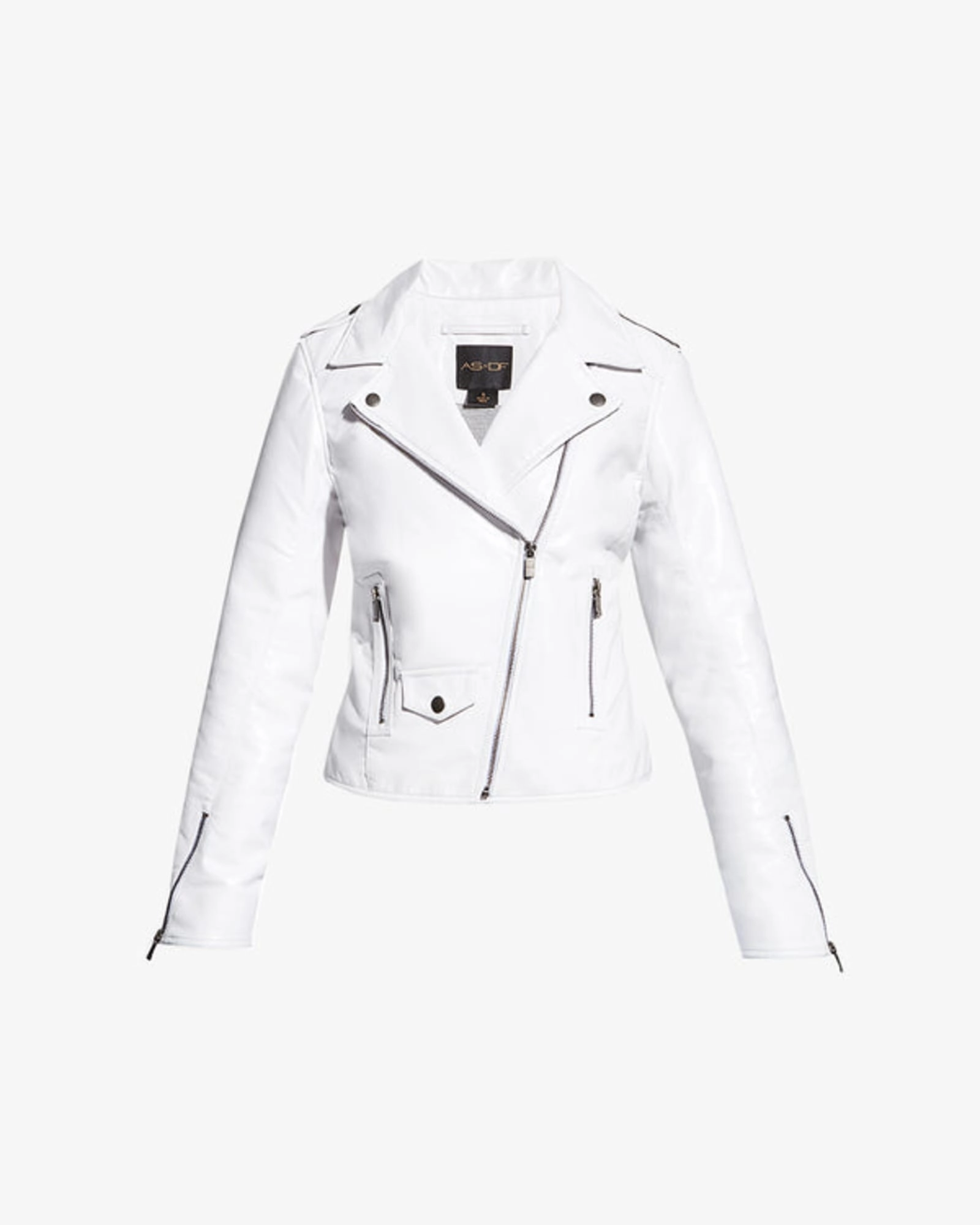 Collared Temperature Adaptive Fabric CULT RECYCLED LEATHER JACKET | White