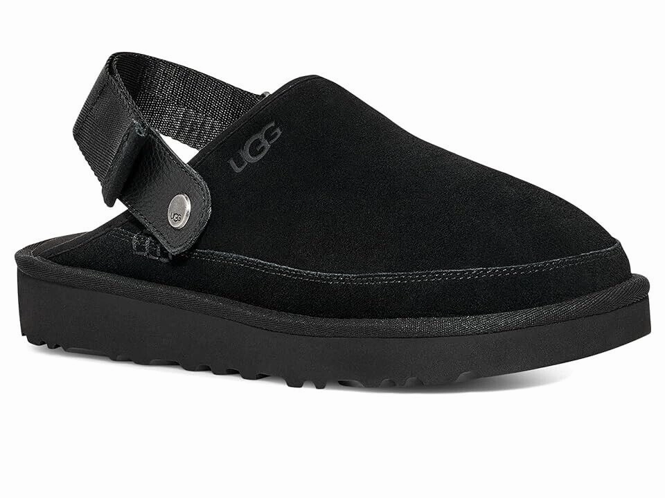 UGG Goldencoast Clogs Men's US 8 Black Suede Slingback Lifestyle Sandals ZPO2181 Casual Footwear Practical And Stylish Footwear