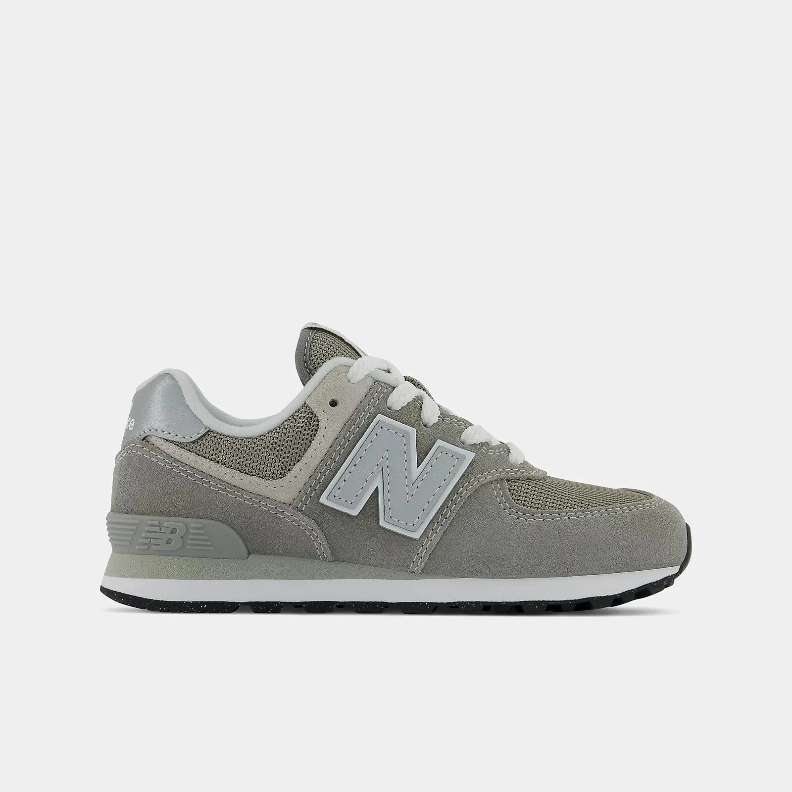 Odor Resistant New Balance 574 PC574EVG Sneaker Kids Core Gray White Leather Shoes FD985