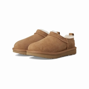 UGG Classic Micro 1174410K-CHE Boots Kids Chestnut Brown Suede Slip-On GUG165 Tidy Lines