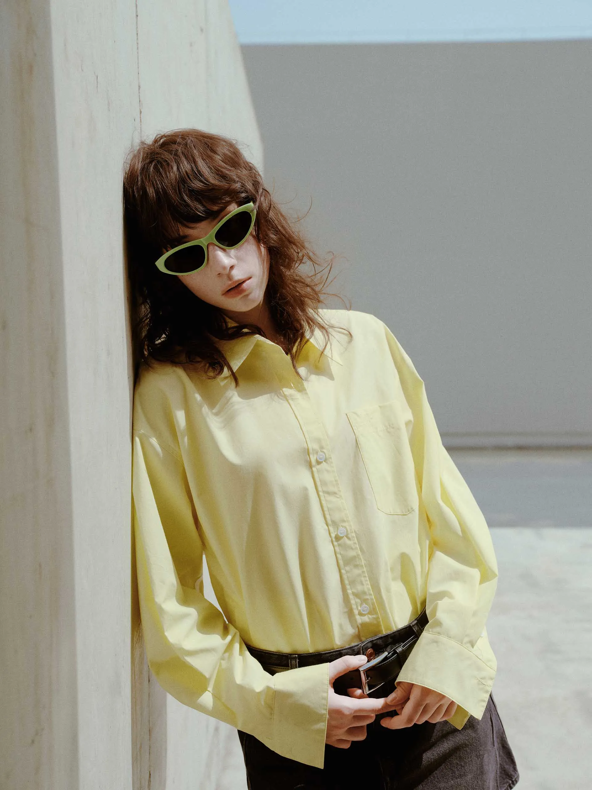 Evening Elegance Contrast Trim Cotton Shirt