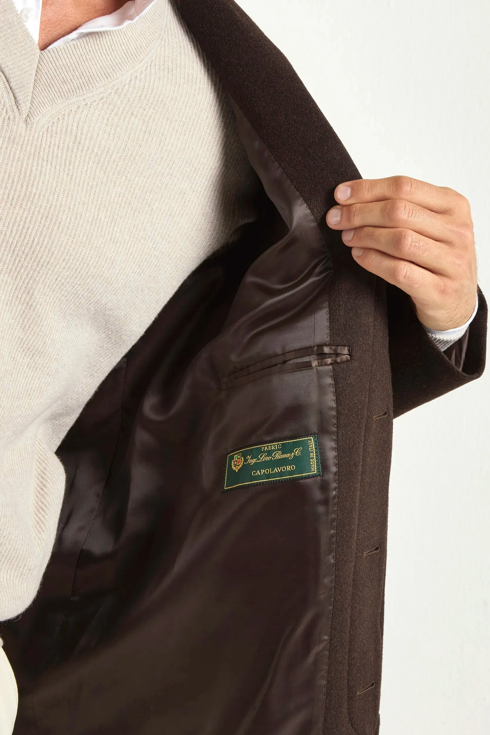 Lightweight Lining Brown raglan coat - Made in Italy