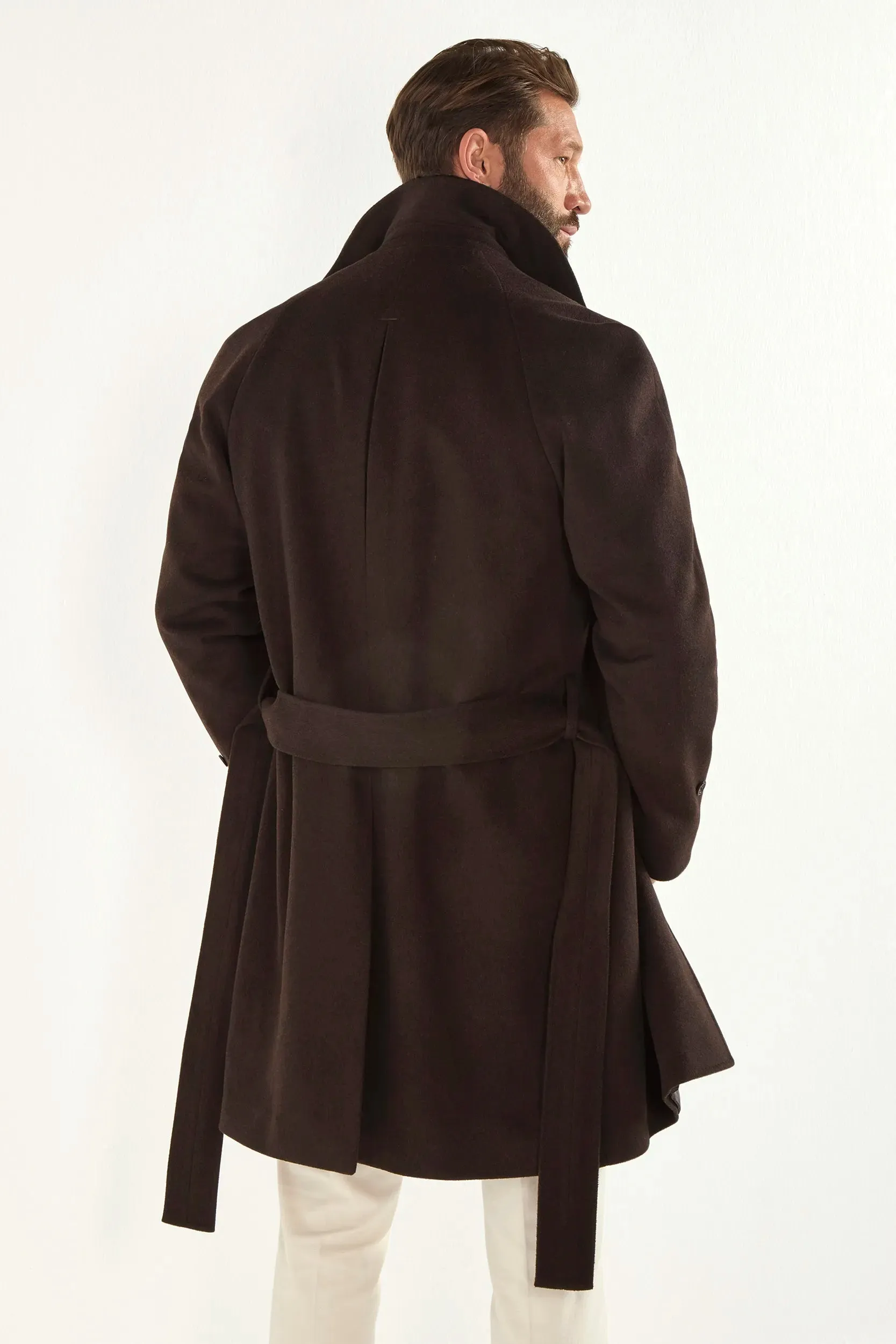 Crisp Clean Fit Brown raglan coat - Made in Italy