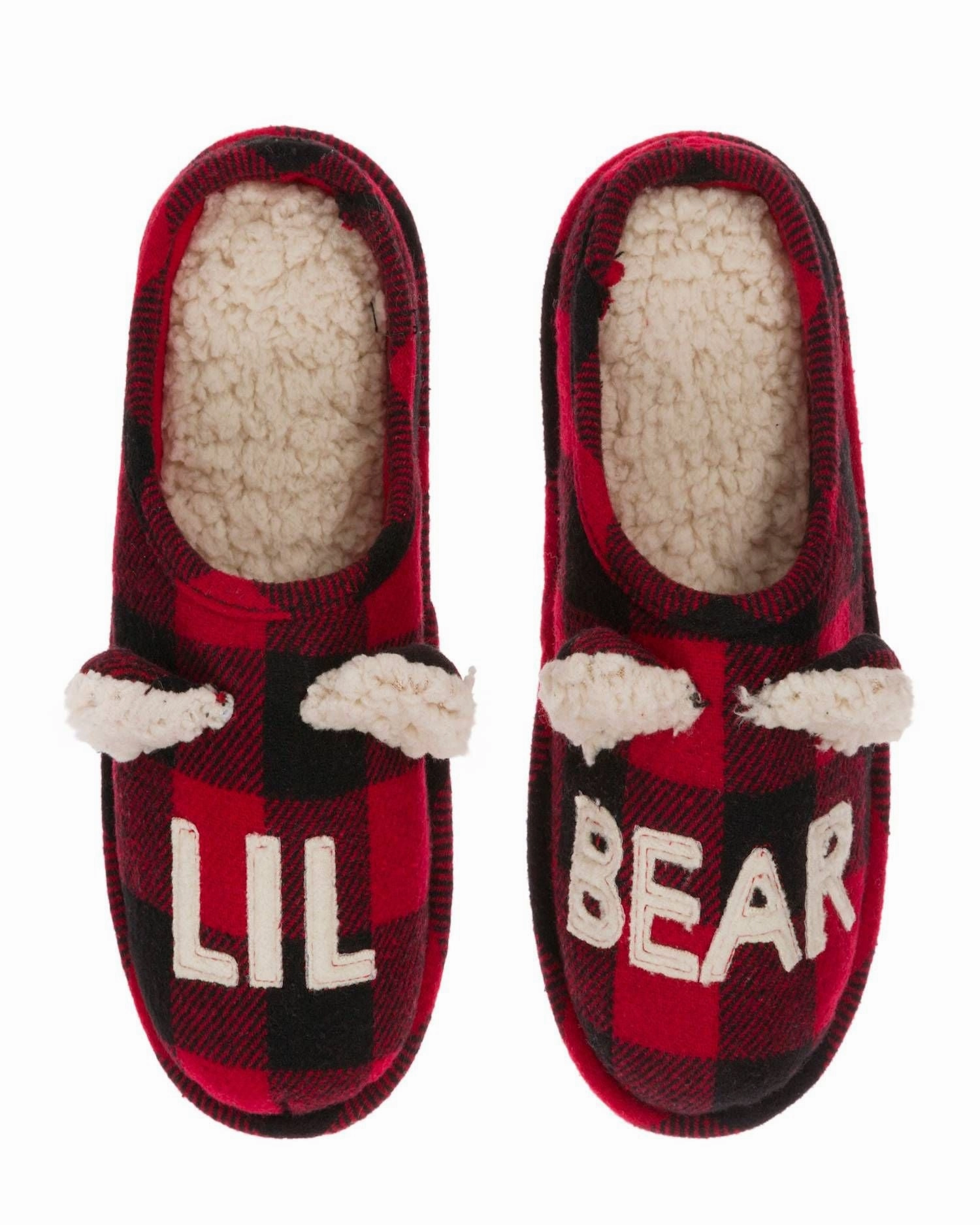 Dearfoams Kid's Buffalo Check Lil Bear Clog Slipper Secure Heel Grip Flexible Slip