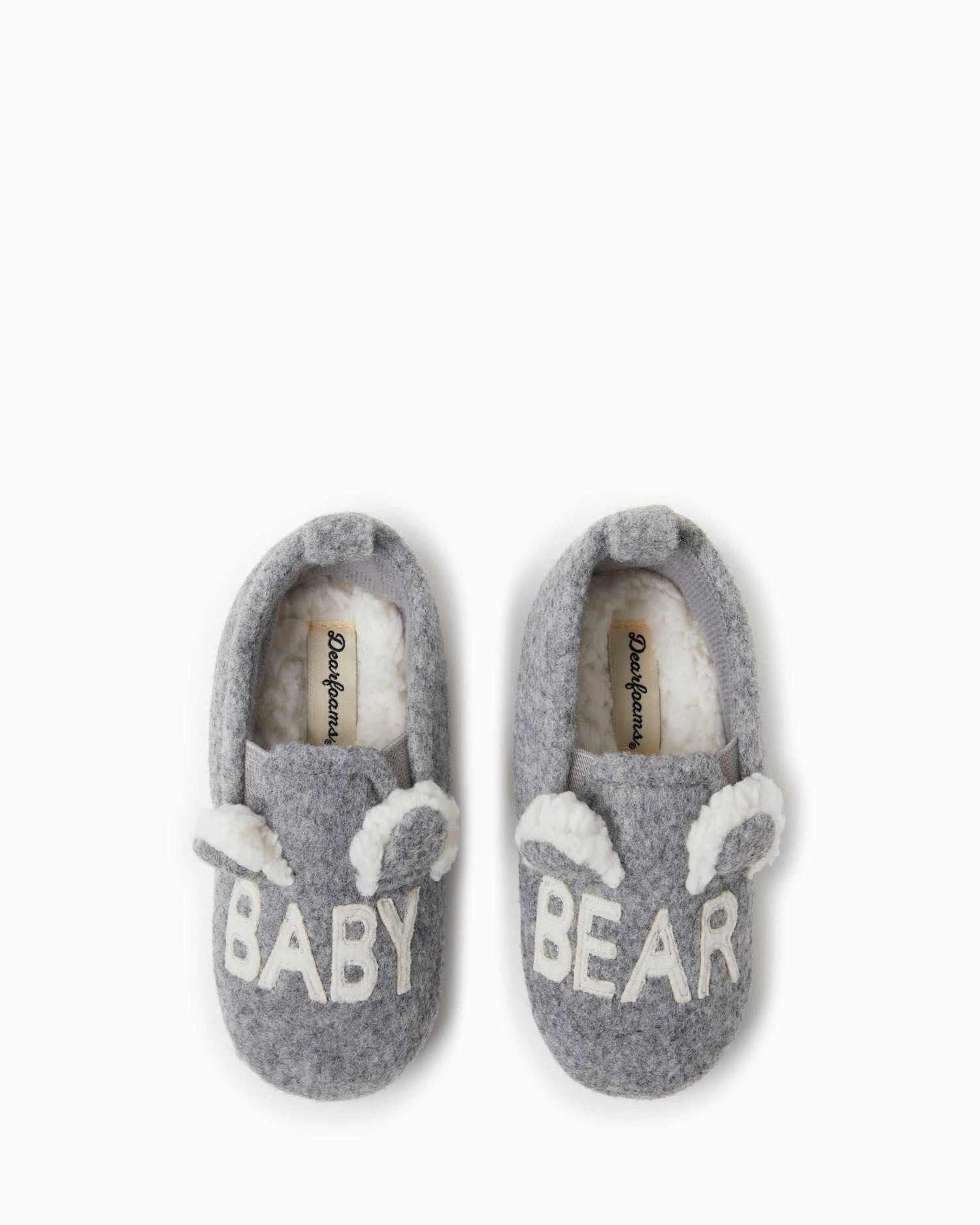 Wind Guard Concert Night Dearfoams Kid's Casey Baby Bear Family Scuff Slipper