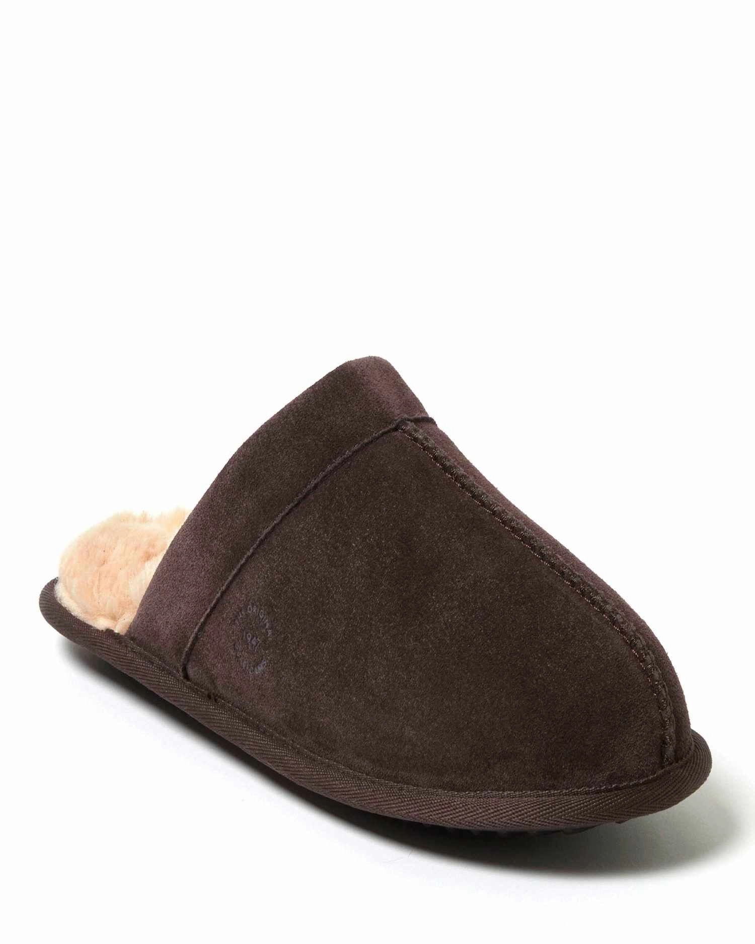 Dearfoams Men's Kirk Genuine Suede Scuff House Slipper Quick Walk