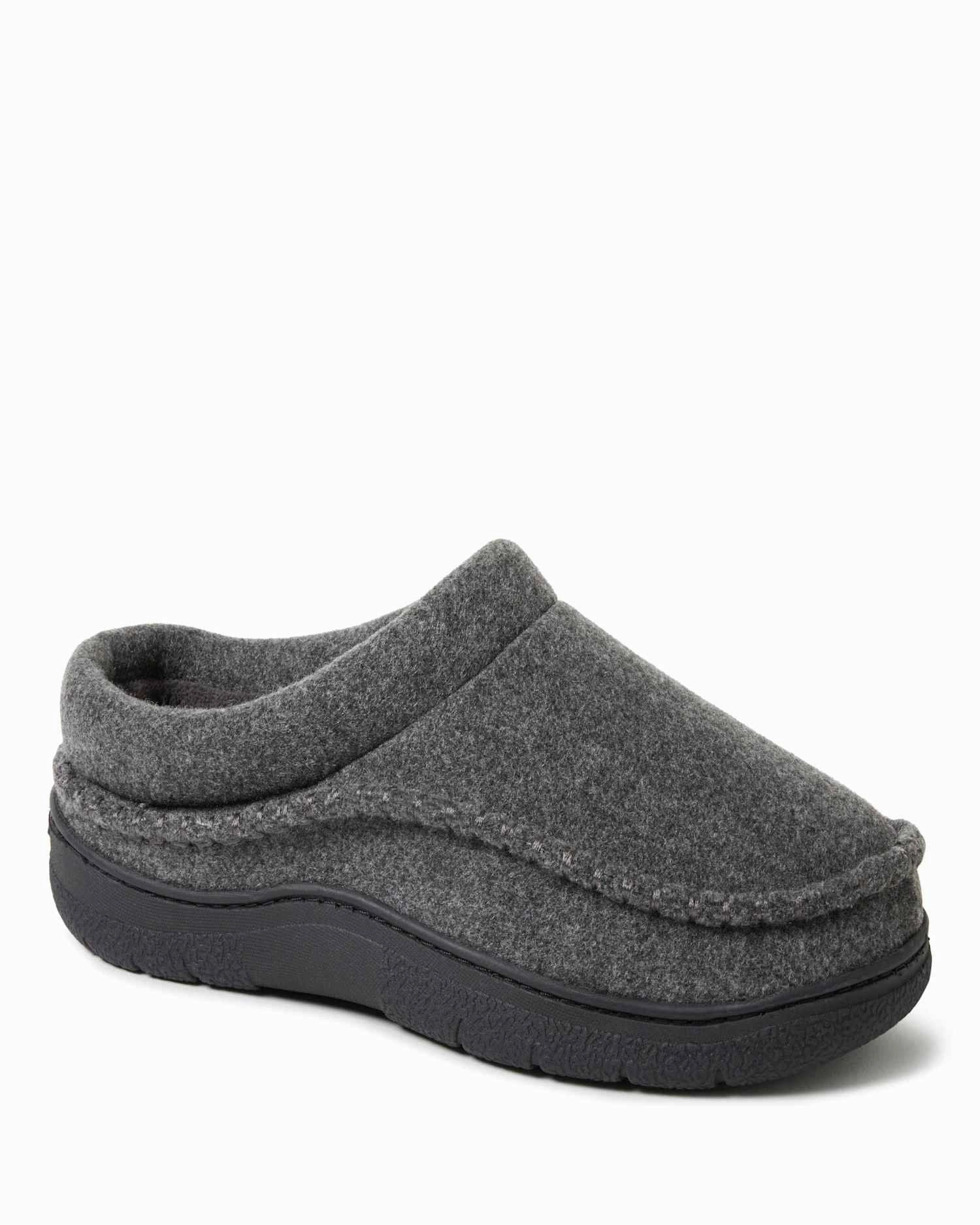 Dearfoams Men's Thompson Wool Blend Clog Slipper Elasticated