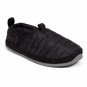Deer Stags Lil Yuma Slippers Kids  Black Quilted Round Toe Slip On JOBB1699 Weekend Casual EnhancedGrip