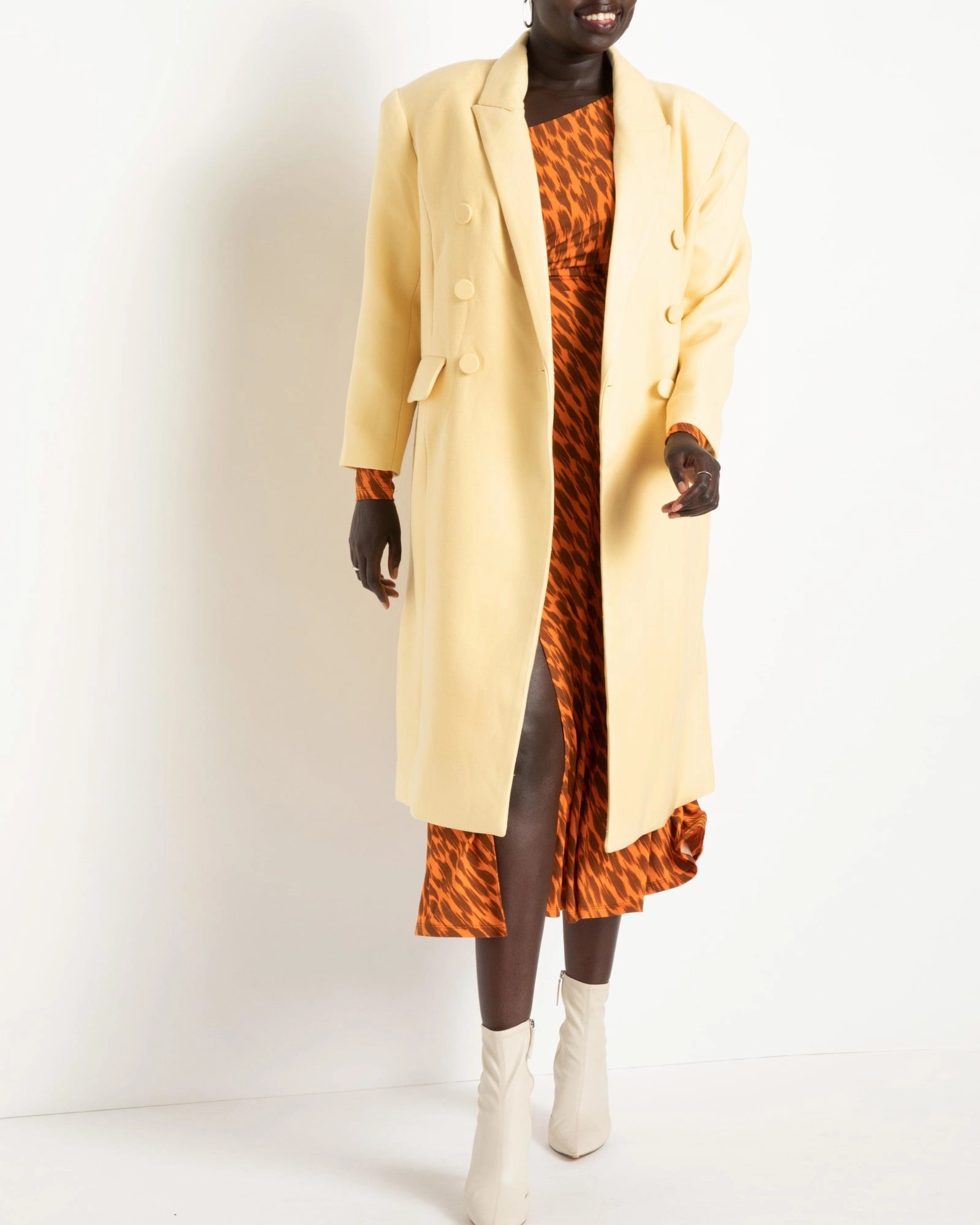 DualZipper Delphi Strong Shoulder Coat | Sunlight