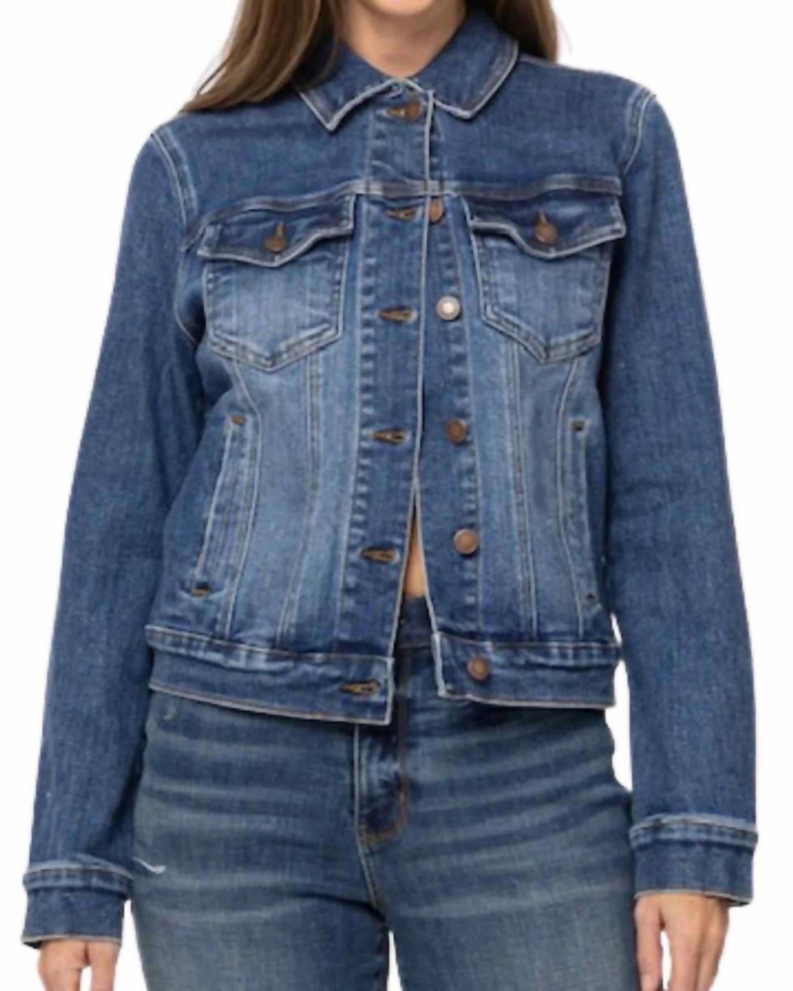 Denim Jacket in Dark Blue | Dark Blue Insulated Comfort Durable piece