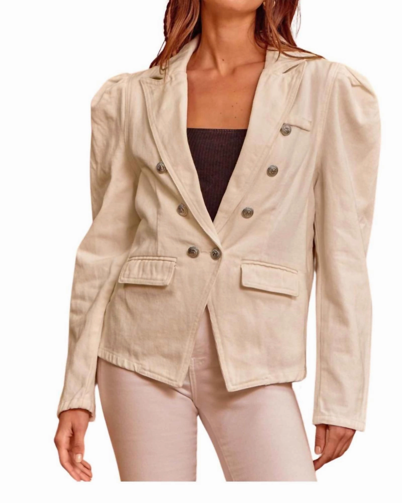 Denim Jacket in White | White Flex Mobility System