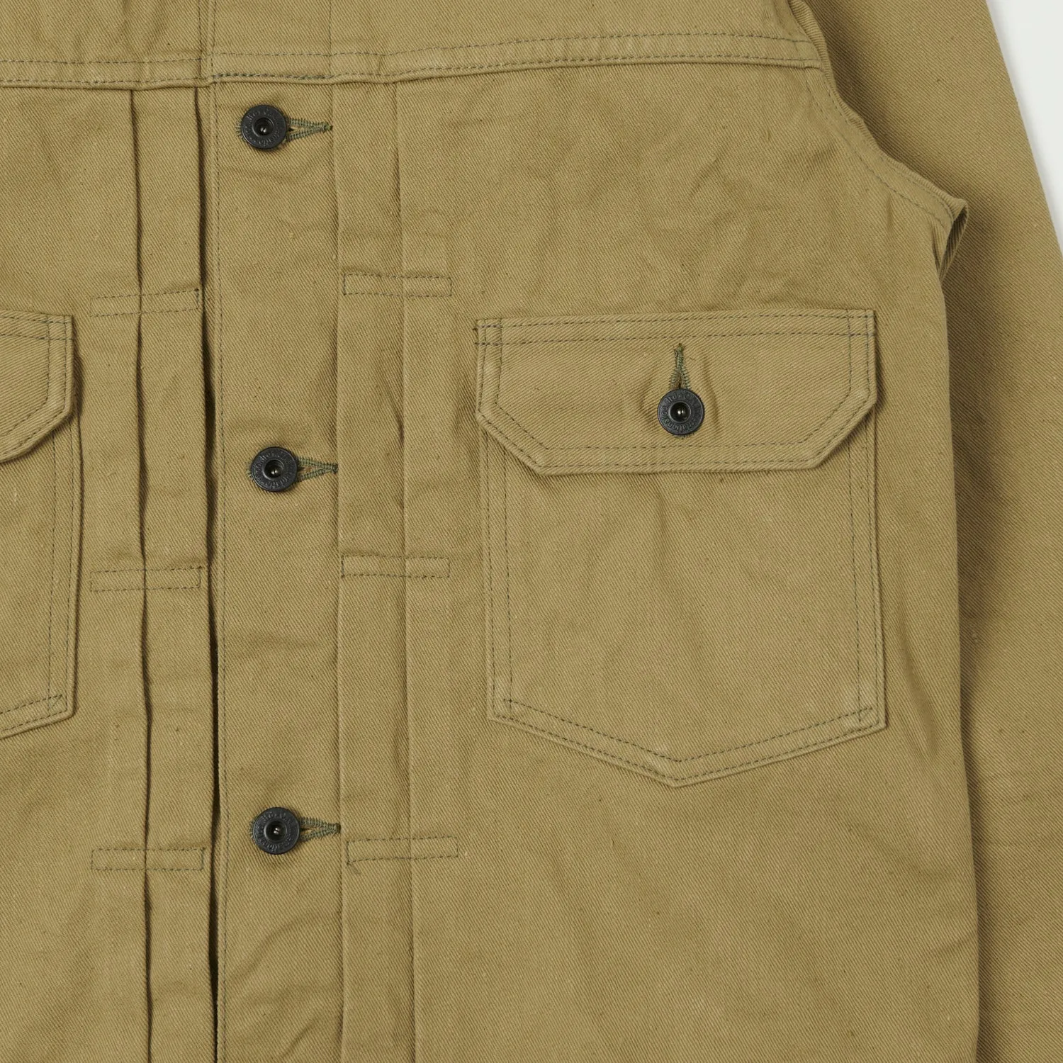 Timeless Fit Style Street Comfort Fit ONI Denim 02517-BRD 'British Drill' Type-II Denim Jacket - Tan One Wash