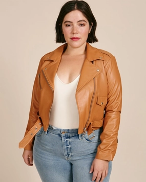 Baby Jayne Classic Smooth Leather Jacket | Hazelnut Regular Fit