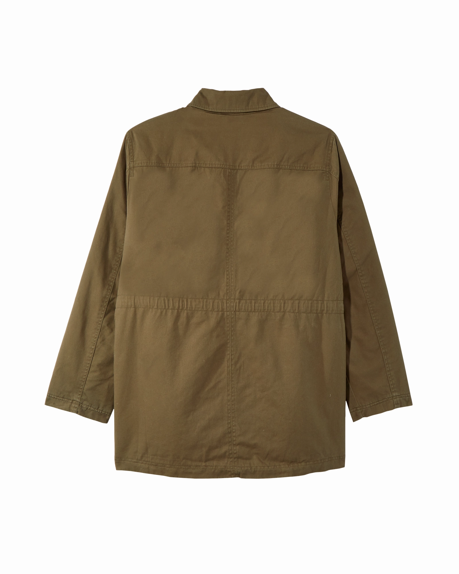 Diantha Sherpa-Lined Utility Jacket | Olive Green Stand Collar Water Resistant Fabric
