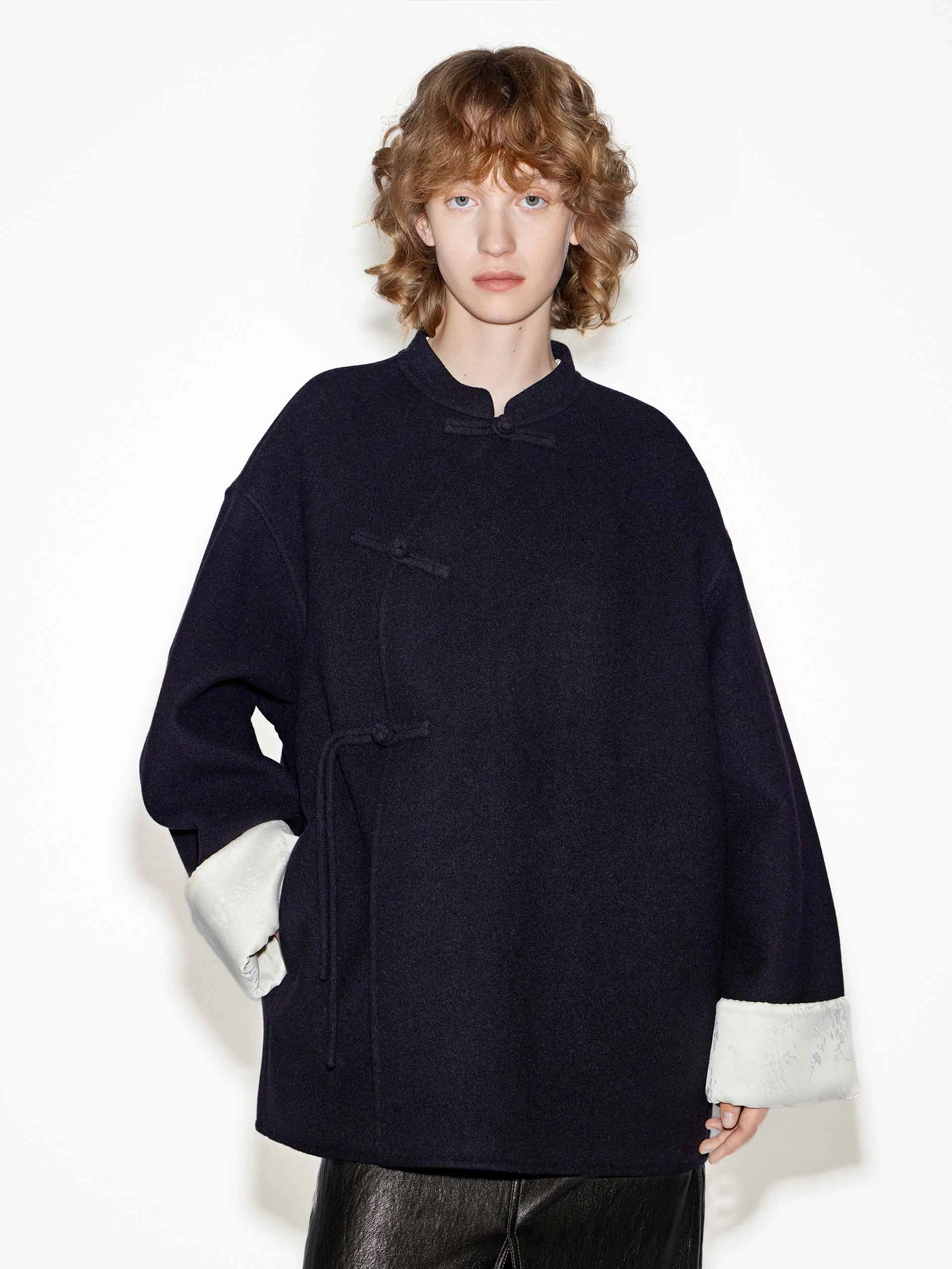 Double Face Loose Coat Detachable Lining Reinforced Elbow Panels