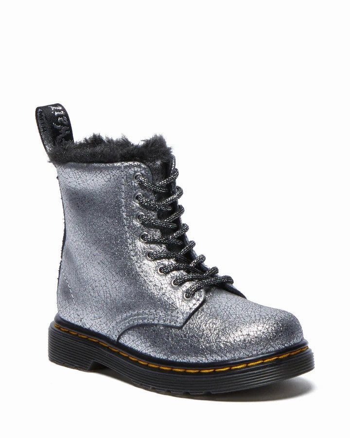 Dr. Martens 1460 Serena 31955040 Toddler Silver Lace-Up Ankle Boots VER665 Chelsea Design Festival Ground