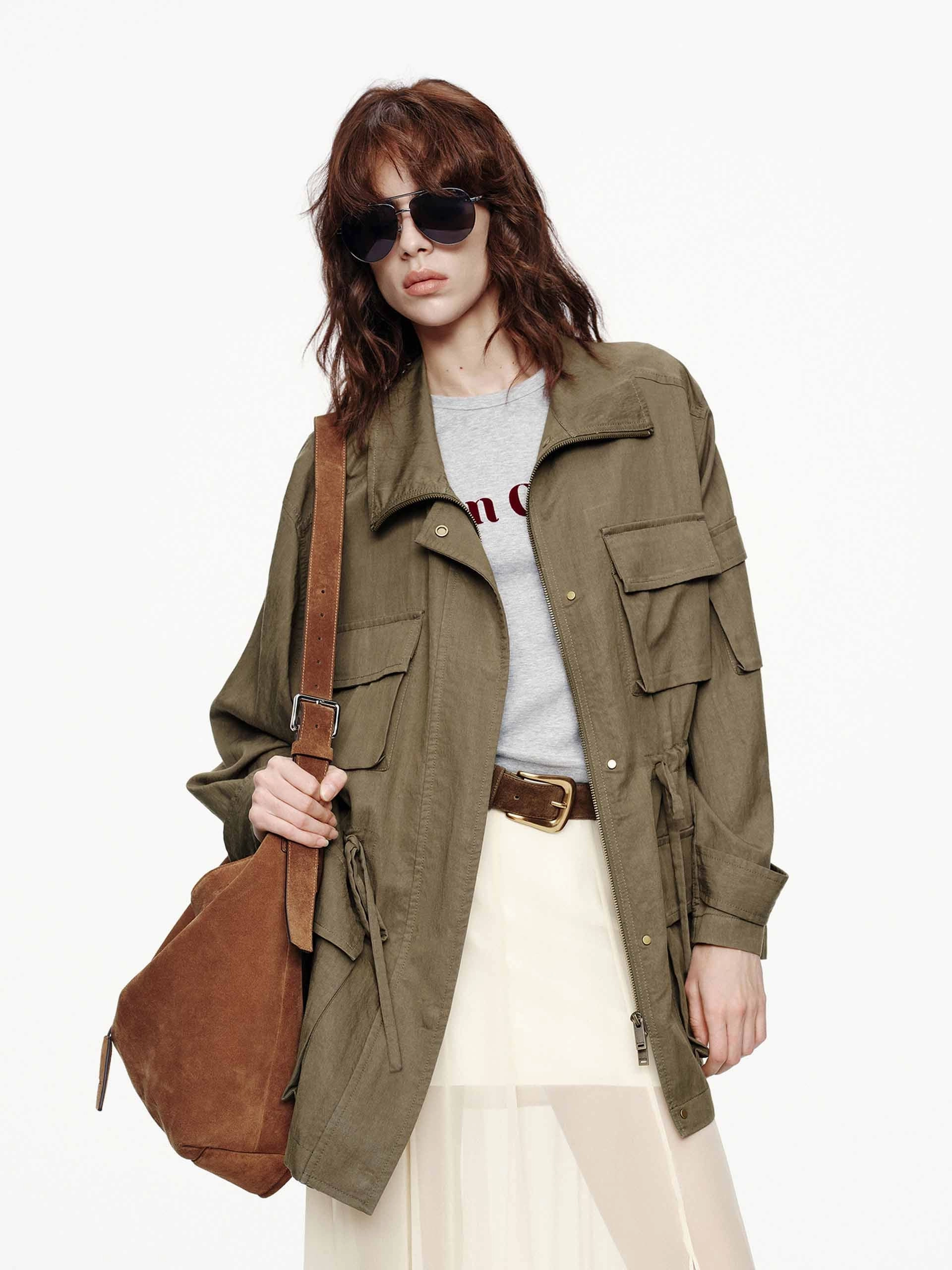 Drawstring Cargo Coat Relaxed City Style