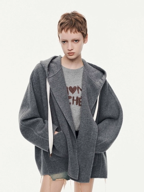 Drawstring Detail Wool Coat Temperature Adaptive Reinforced Elbow Padding