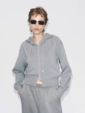 Drawstring Hooded Active Jacket mesh ventilation