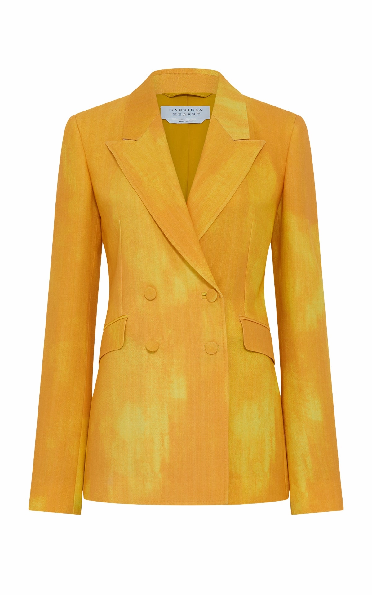 Angela Blazer in Cadmium Yellow Virgin Wool Business Ready Look Minimalist Comfort
