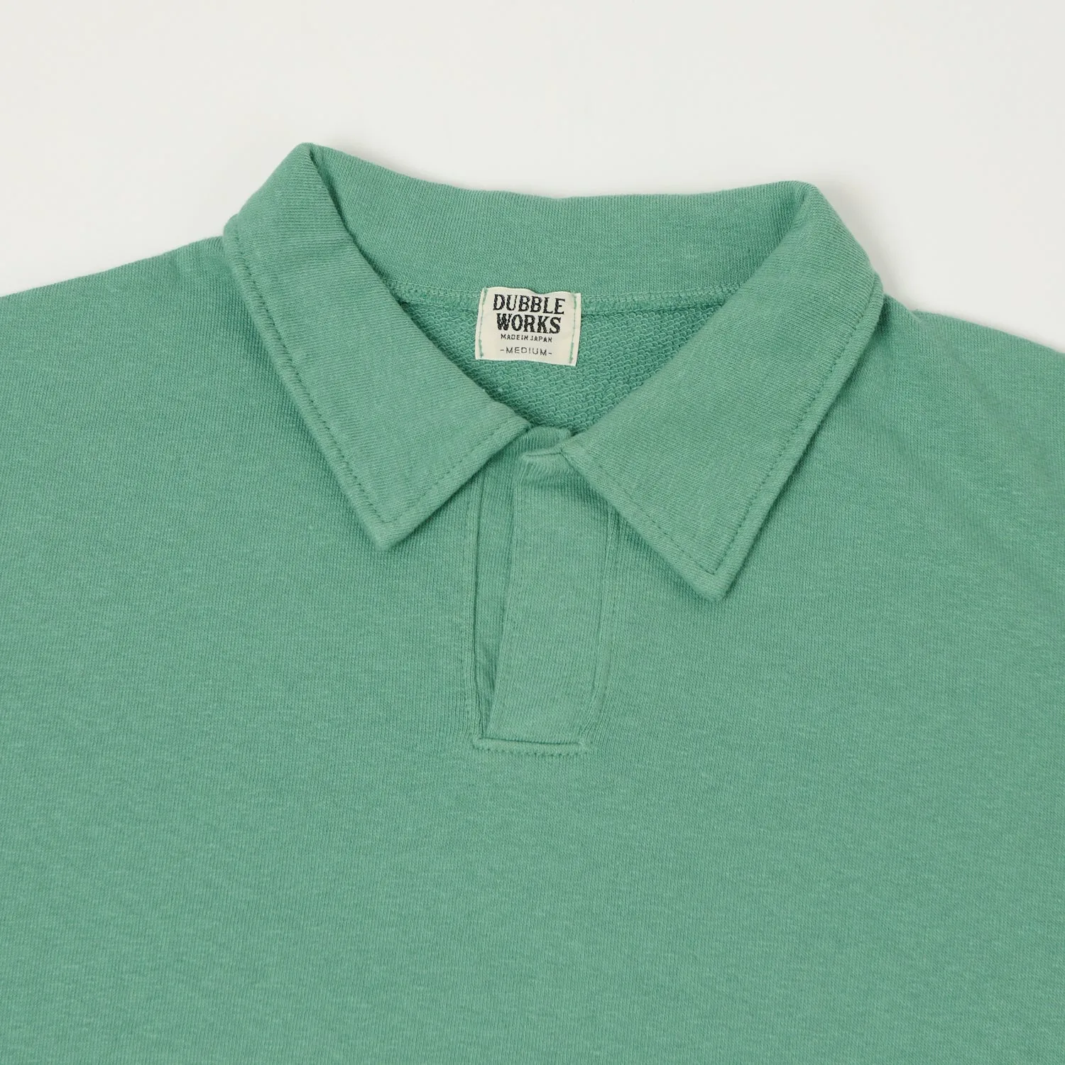 Fashion Forward Casual Look Dubbleworks Cut Off Sleeve Sweat Polo Shirt - Emerald