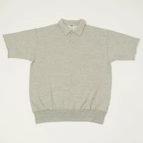 Trendy Casual Dubbleworks Cut Off Sleeve Sweat Polo Shirt - Heather Grey
