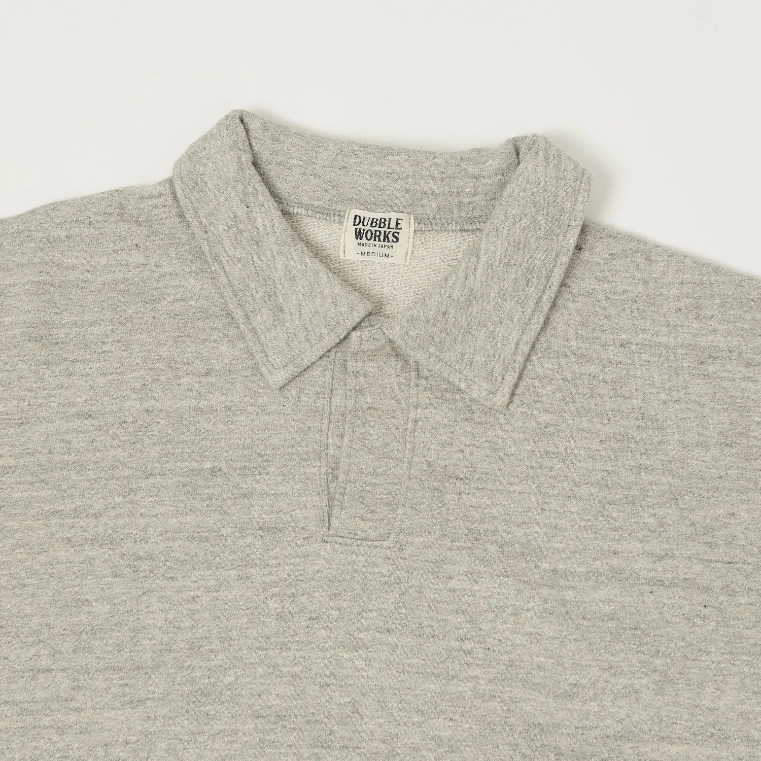 Dubbleworks Cut Off Sleeve Sweat Polo Shirt - Heather Grey EasyCare Woven Fabric