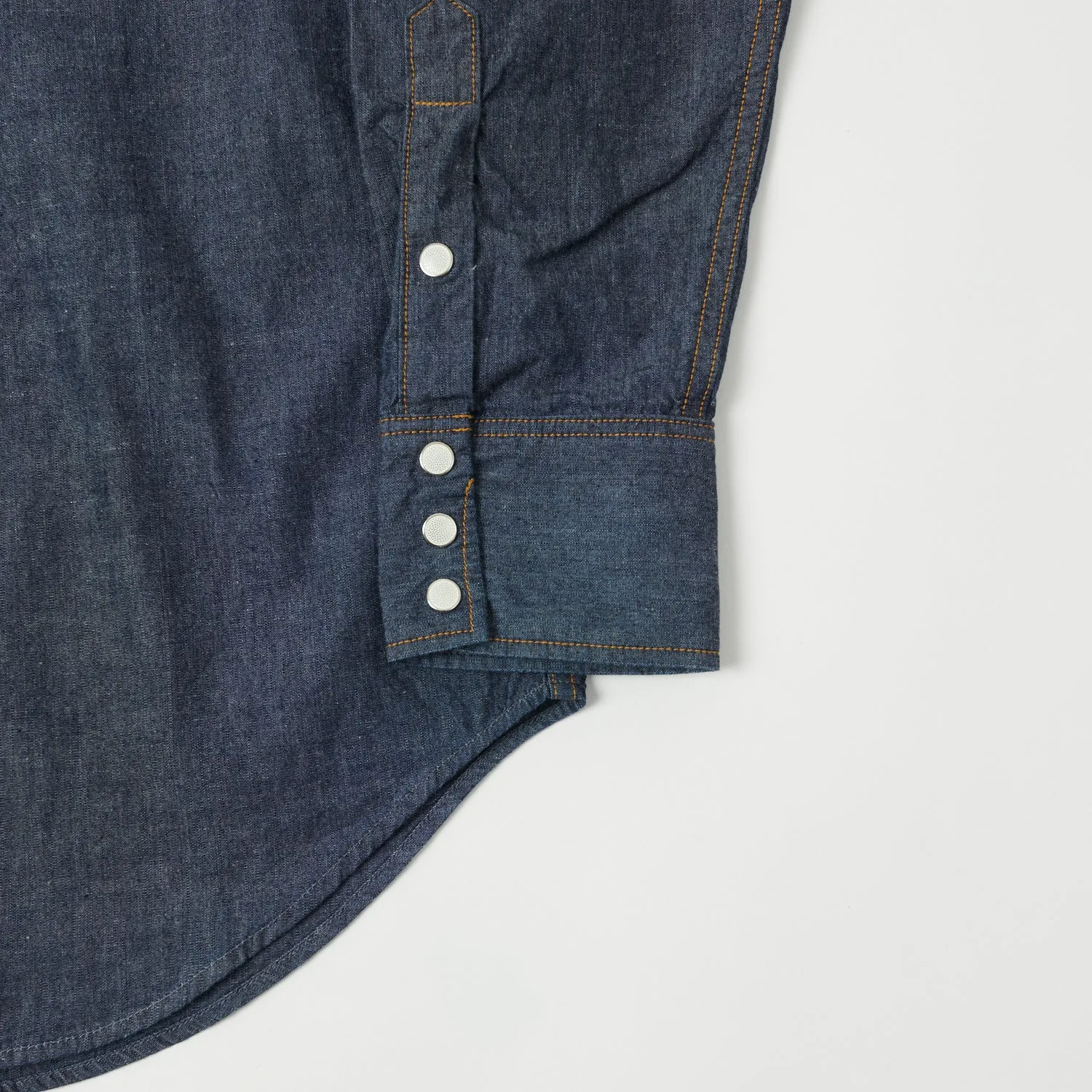 Weekend Outfit Functional Fashion Dubbleworks Lot. 43001 Chambray Western Shirt - Navy Blue