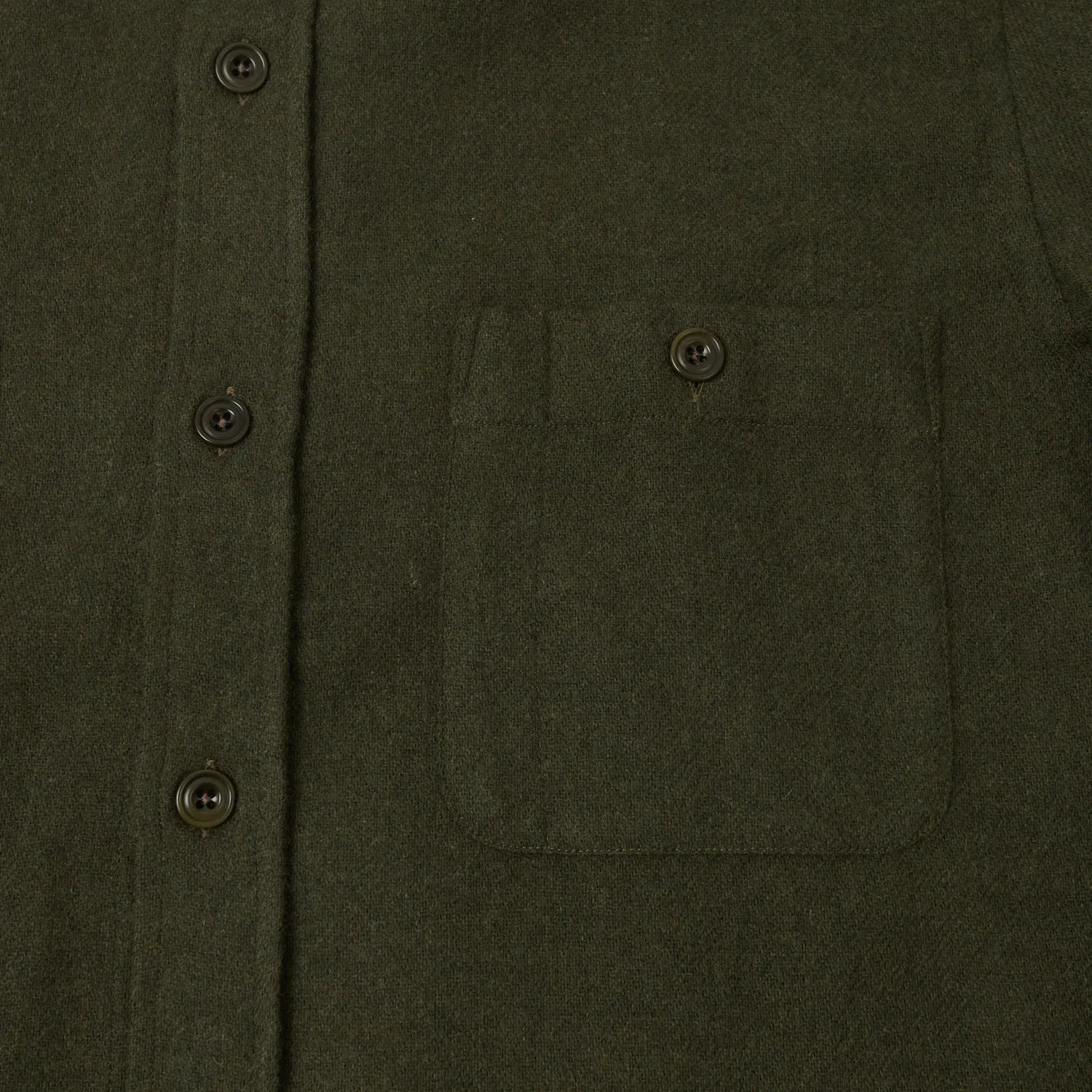 Hartford 'Percey' Wool Shirt - Army Morning Comfort Streetwear
