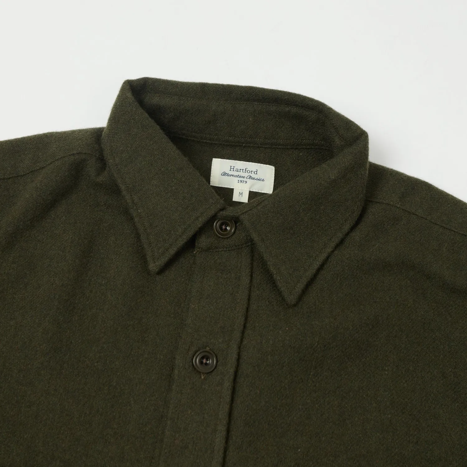 Hartford 'Percey' Wool Shirt - Army Simple Layer