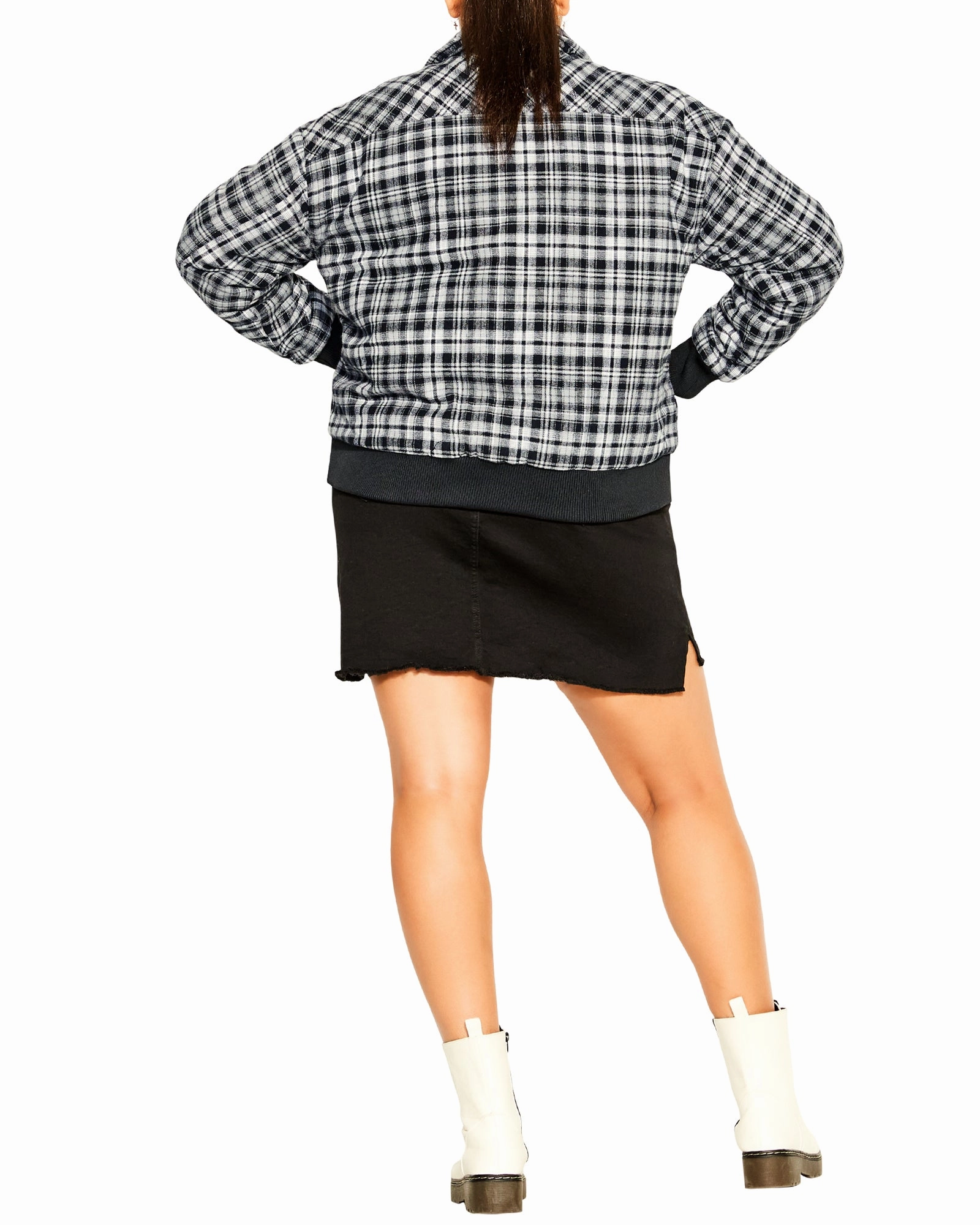 Concentration Cynthia Check Out Jacket | Black / White