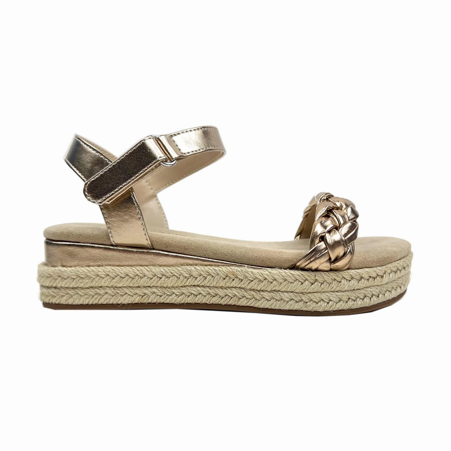 Toe Post All-day Comfort Miss April Wedge Sandal in Light Bronze - Kids