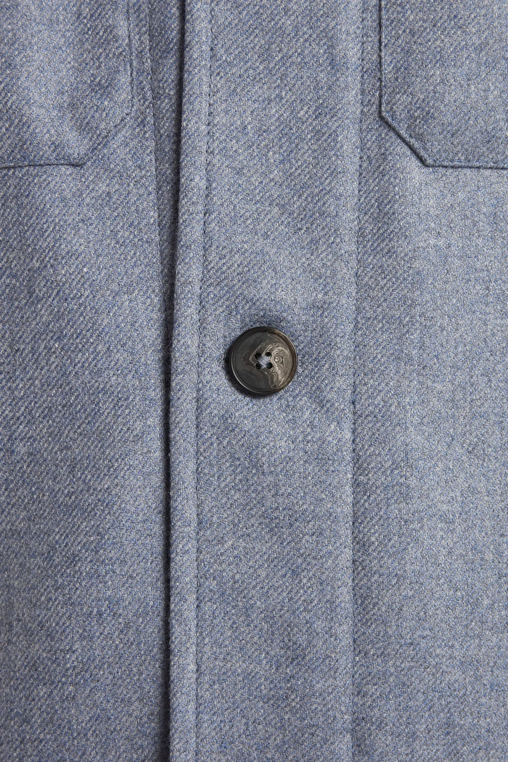 Windproof Technology Rain Friendly Dusty blue wool and cashmere shirt jacket  - Made in Italy