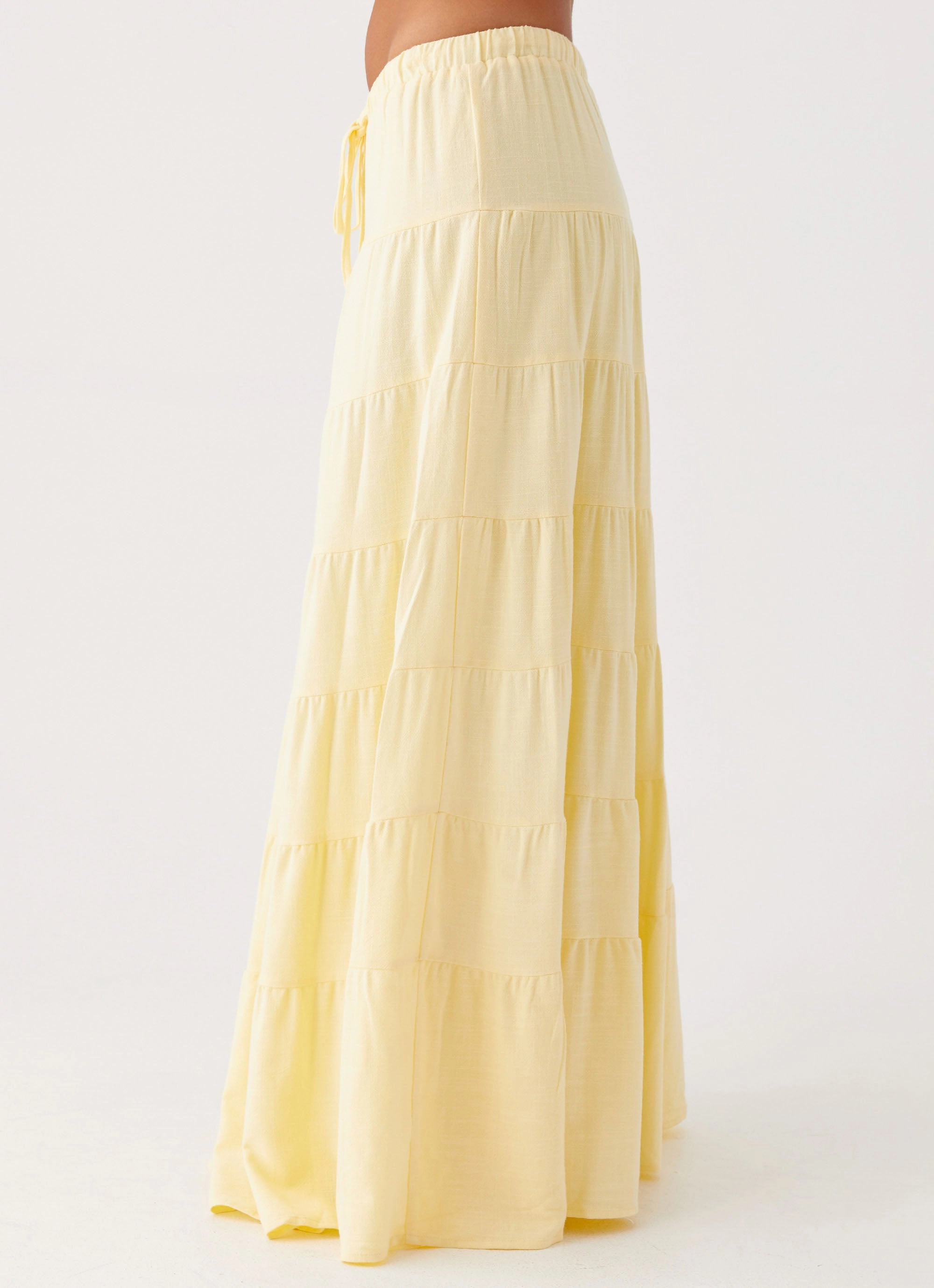 Outfit Mix Mariella Linen Maxi Skirt - Yellow