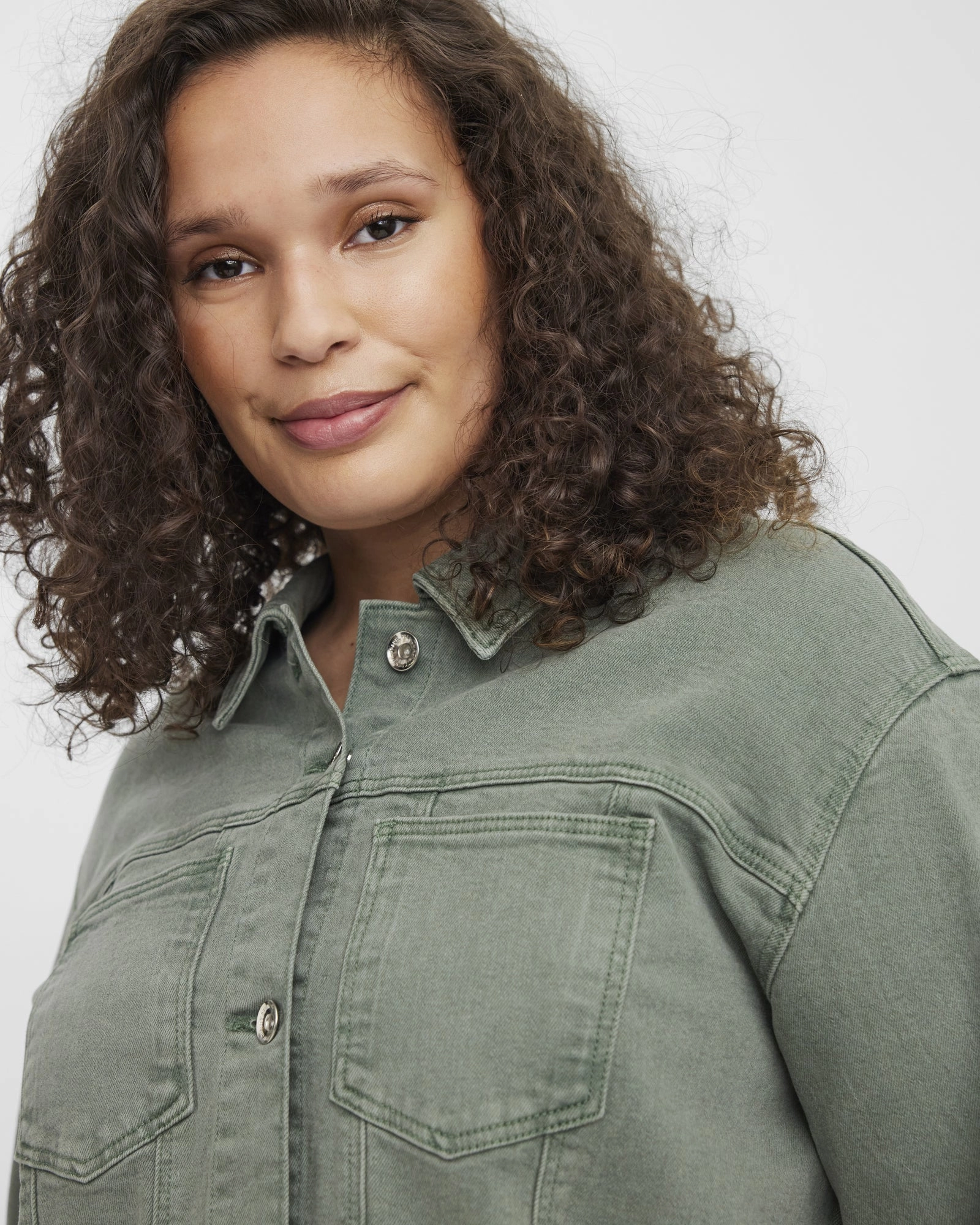 suitable for water sports Urban Comfort Brenda Denim Jacket | Sage Green