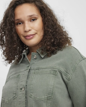 suitable for water sports Urban Comfort Brenda Denim Jacket | Sage Green