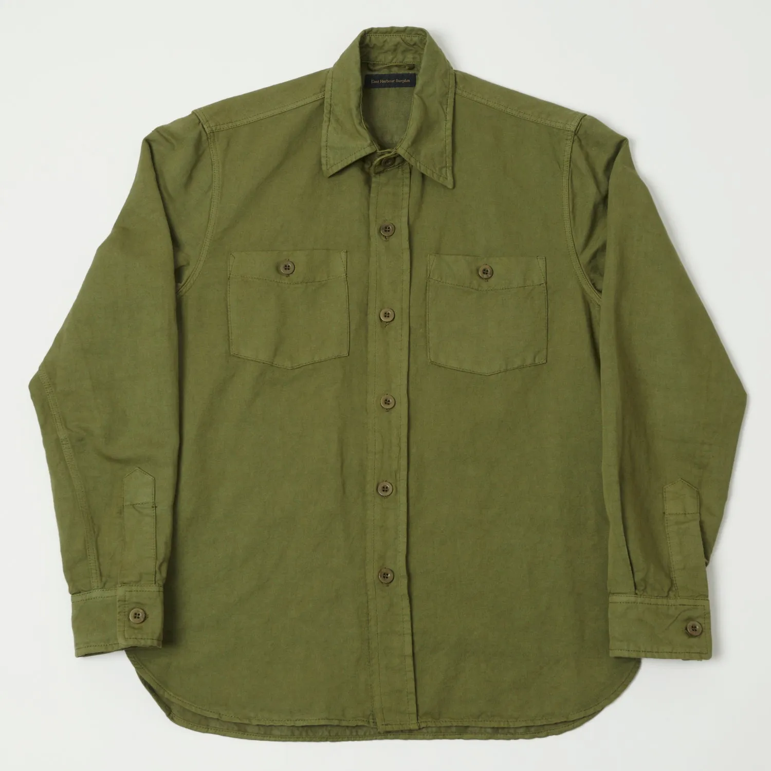Coffee Run Stylish Detail East Harbour Surplus 'Dickies 394' Overshirt - Green