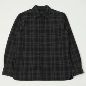 East Harbour Surplus 'MOAB 990' Plaid Overshirt - Navy/Grey tailored look