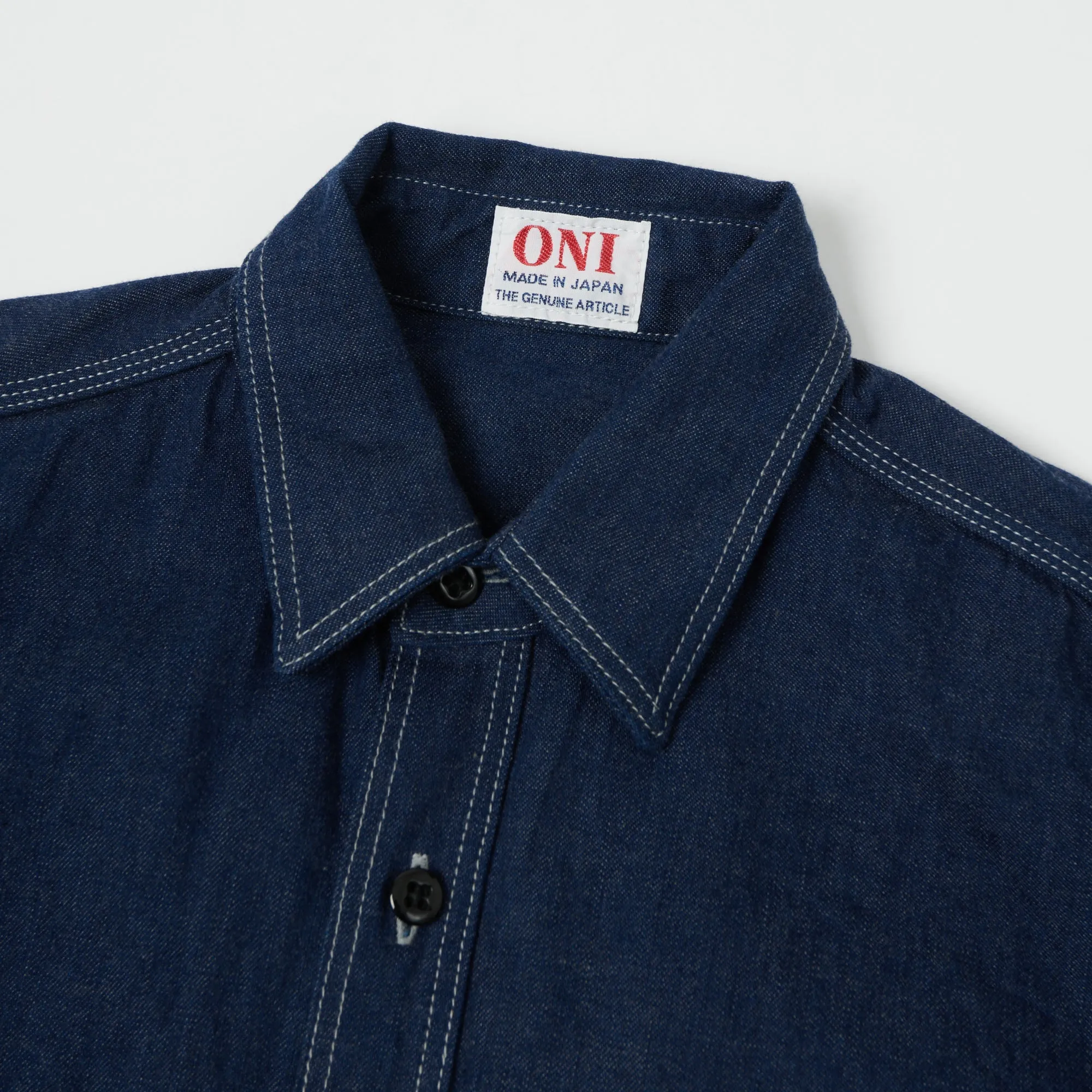 Gift Idea ONI Denim 02105-IDG 'Yokonezu' 10oz Denim Grey Weft Work Shirt - Rinsed