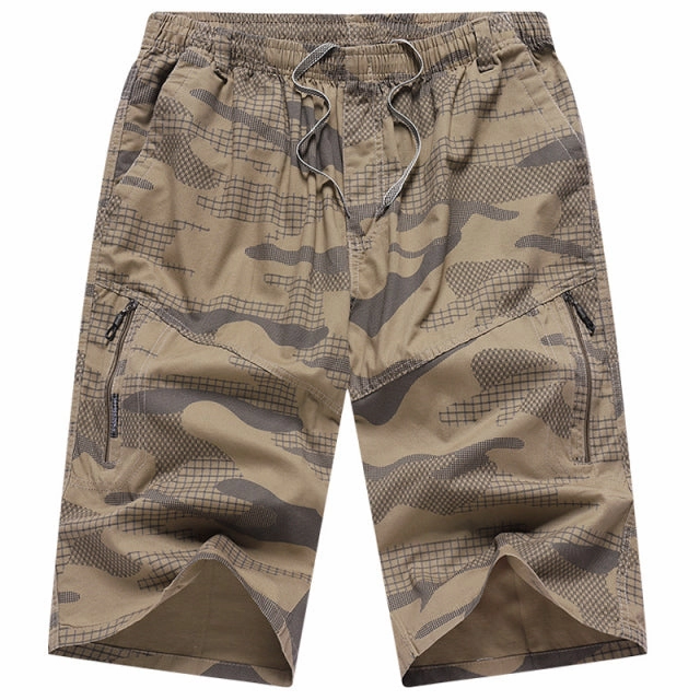 Active Fit West Louis? Summer Elastic Waist Camouflage Shorts