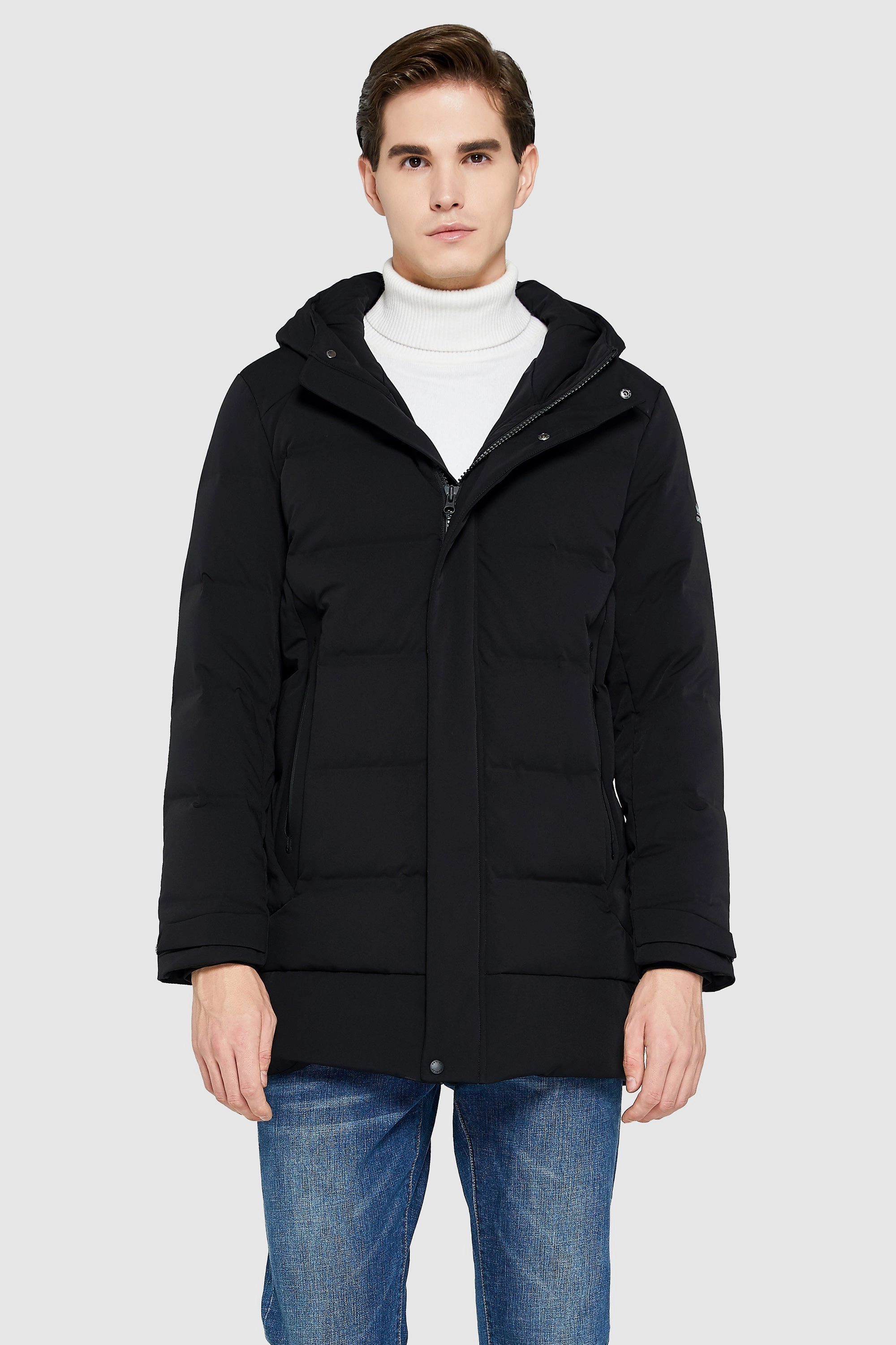 Detachable Hood Hooded Versatile Design Double Snap Thickened Down Jacket