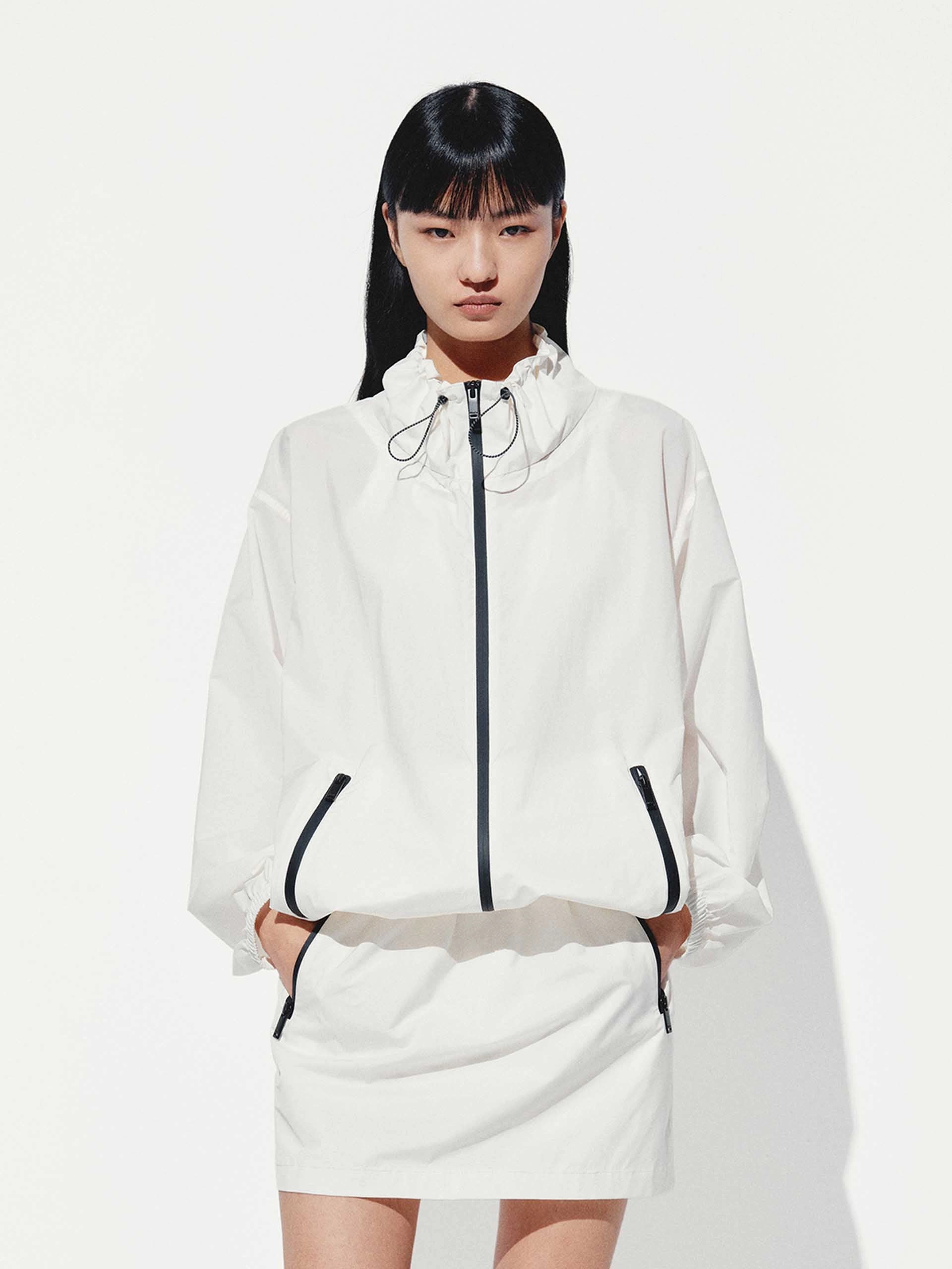 Drawstring Detail Outdoor Jacket Flexible Fiber Fill City Commuter