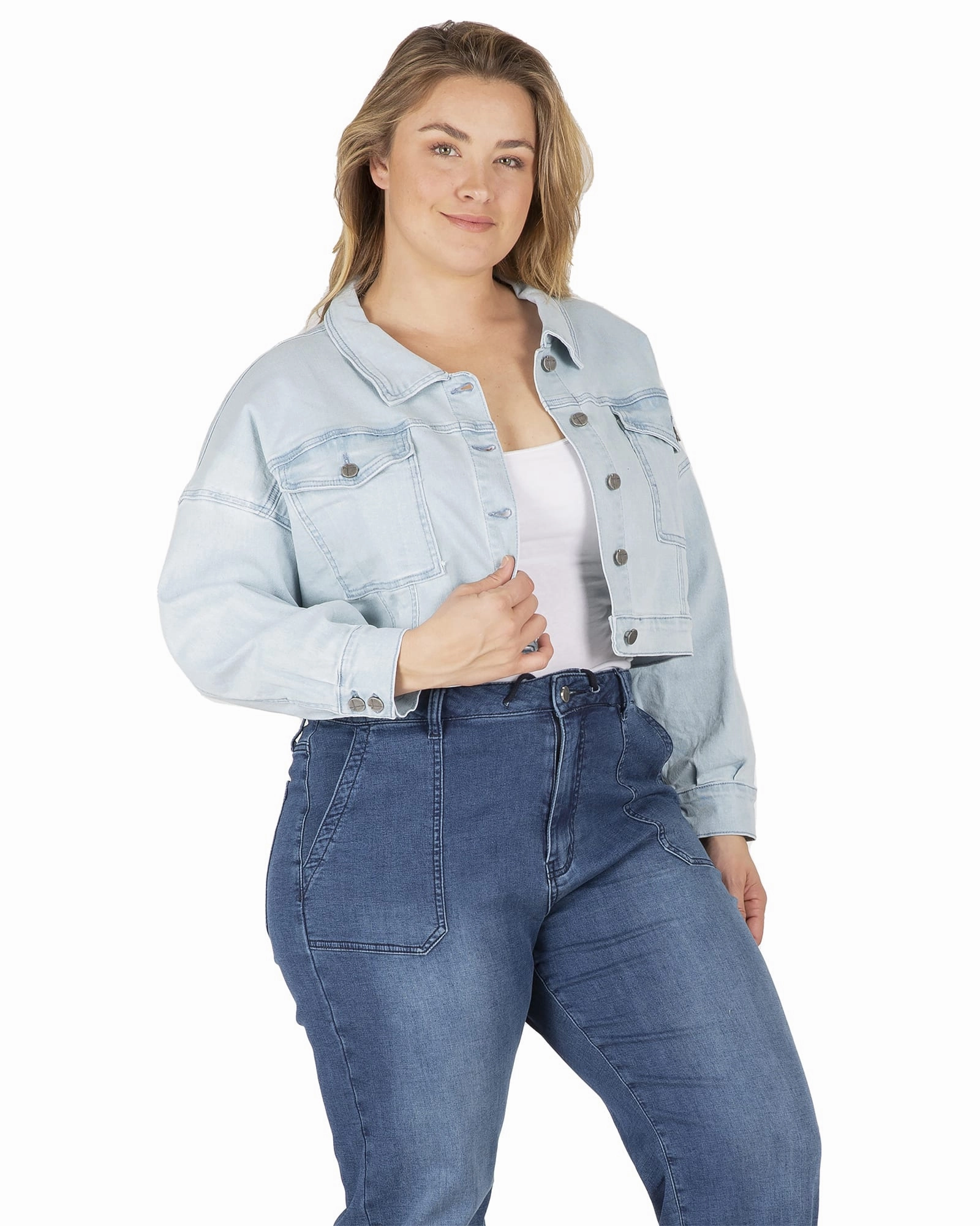 Easy Fit Denim Trucker Jacket | Bleach Blue Breathable mesh lining Weather Resistant Coating