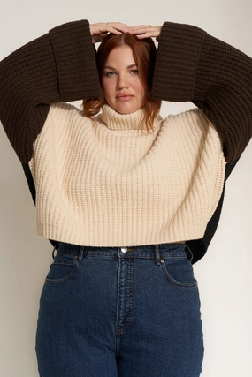 Naomi Turtleneck Breathable mesh panel Soft and Cozy Knit