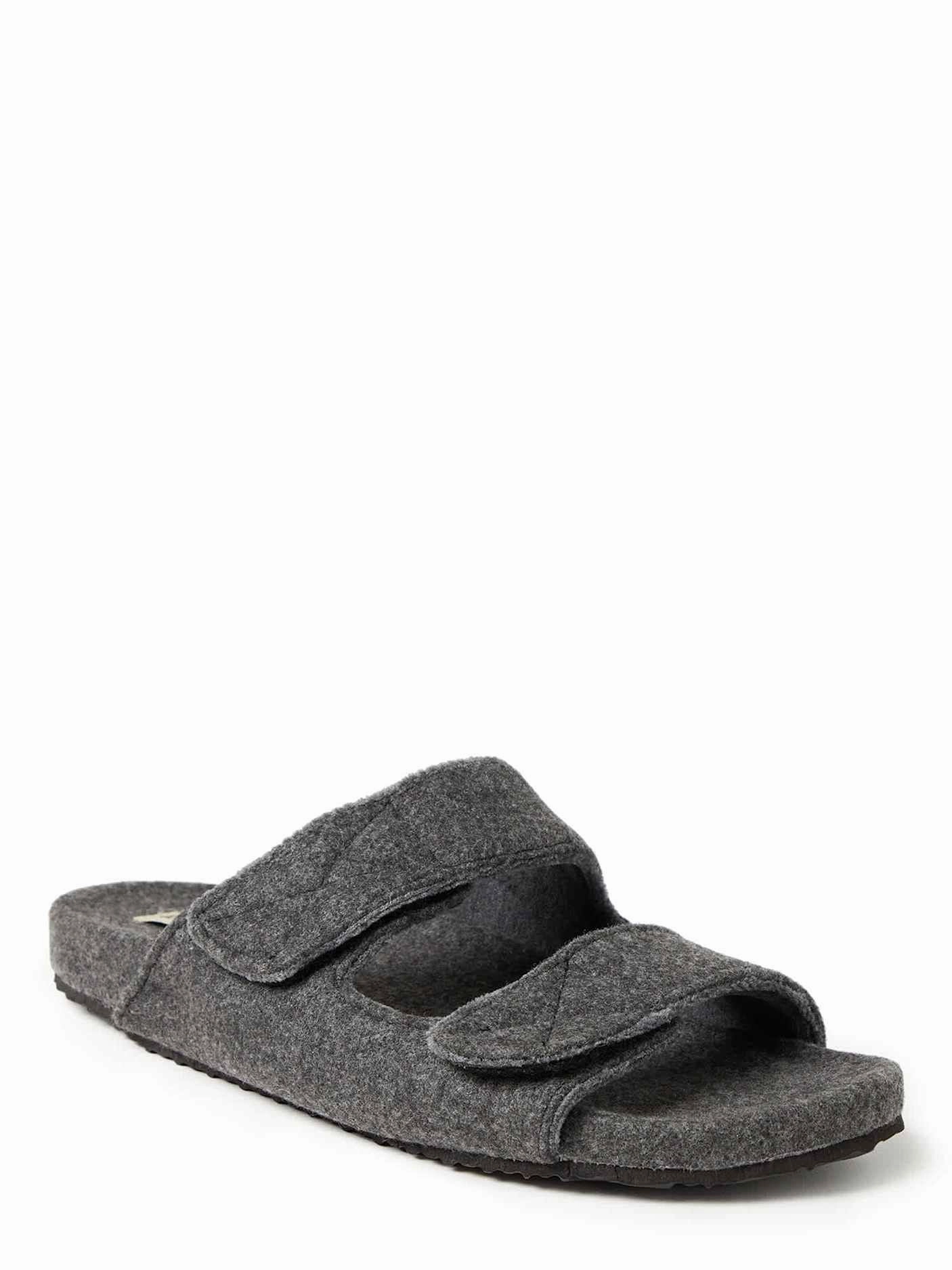 Dearfoams Men's Maddox Wool Blend Double Band Slide Slipper Relaxing Footwear Versatile Design