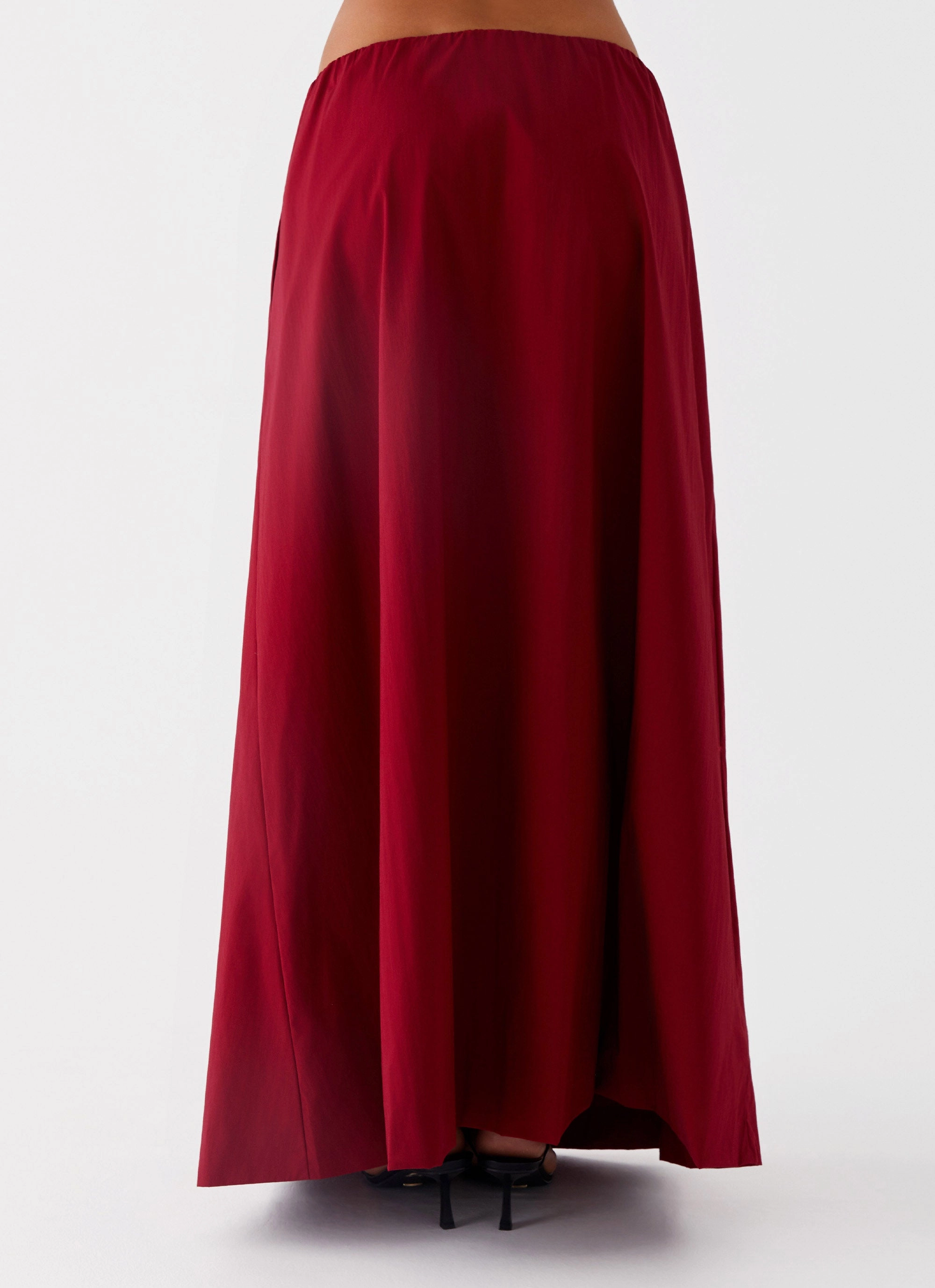 Cheryl Maxi Skirt - Cherry Red Figure Flattering