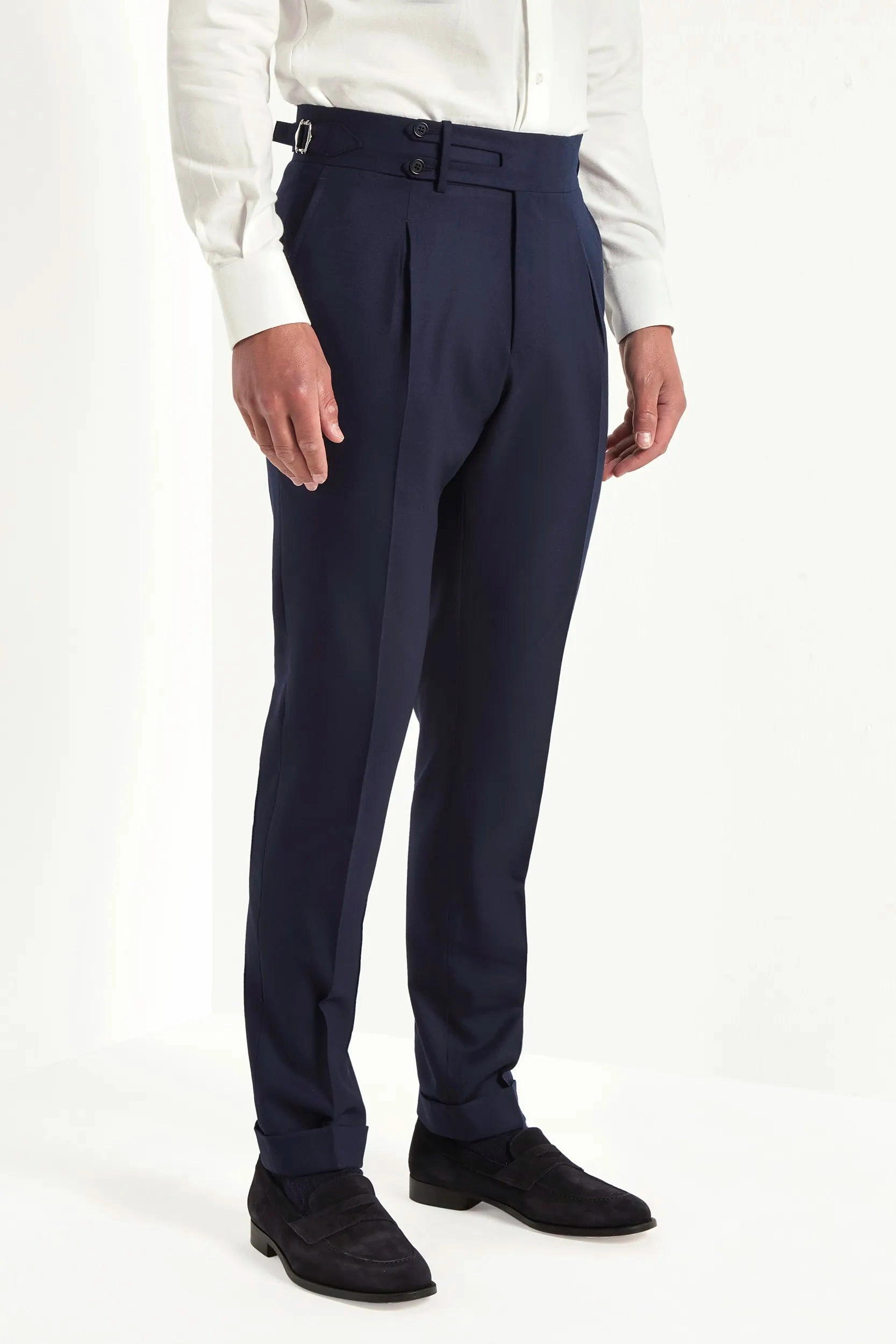 Blue flannel Limited Edition trousers - Made in Italy Sporty Comfort Chafe Free