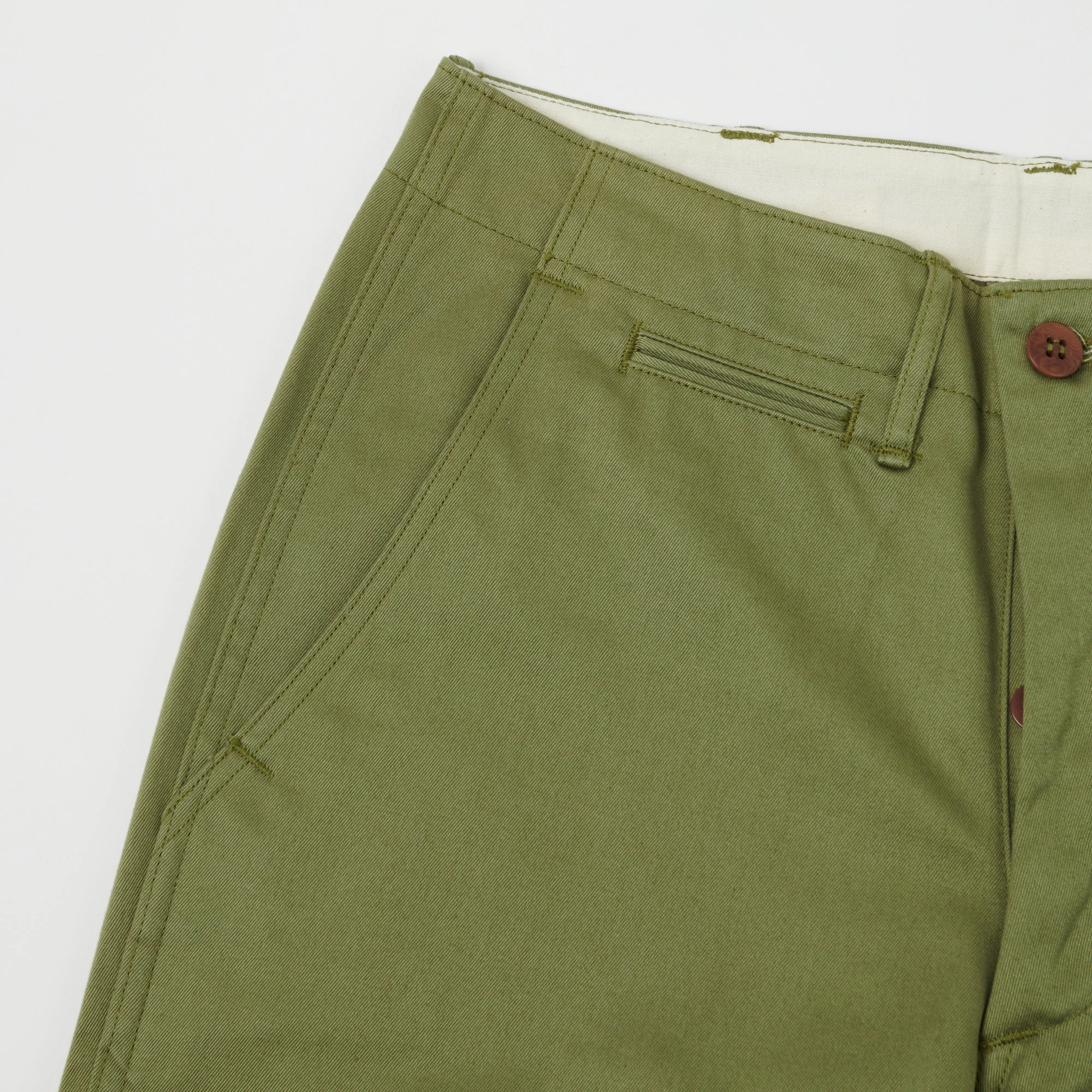 Warehouse & Co 1082 Duck Digger Chino - Green Quick Release Closure Move Comfort