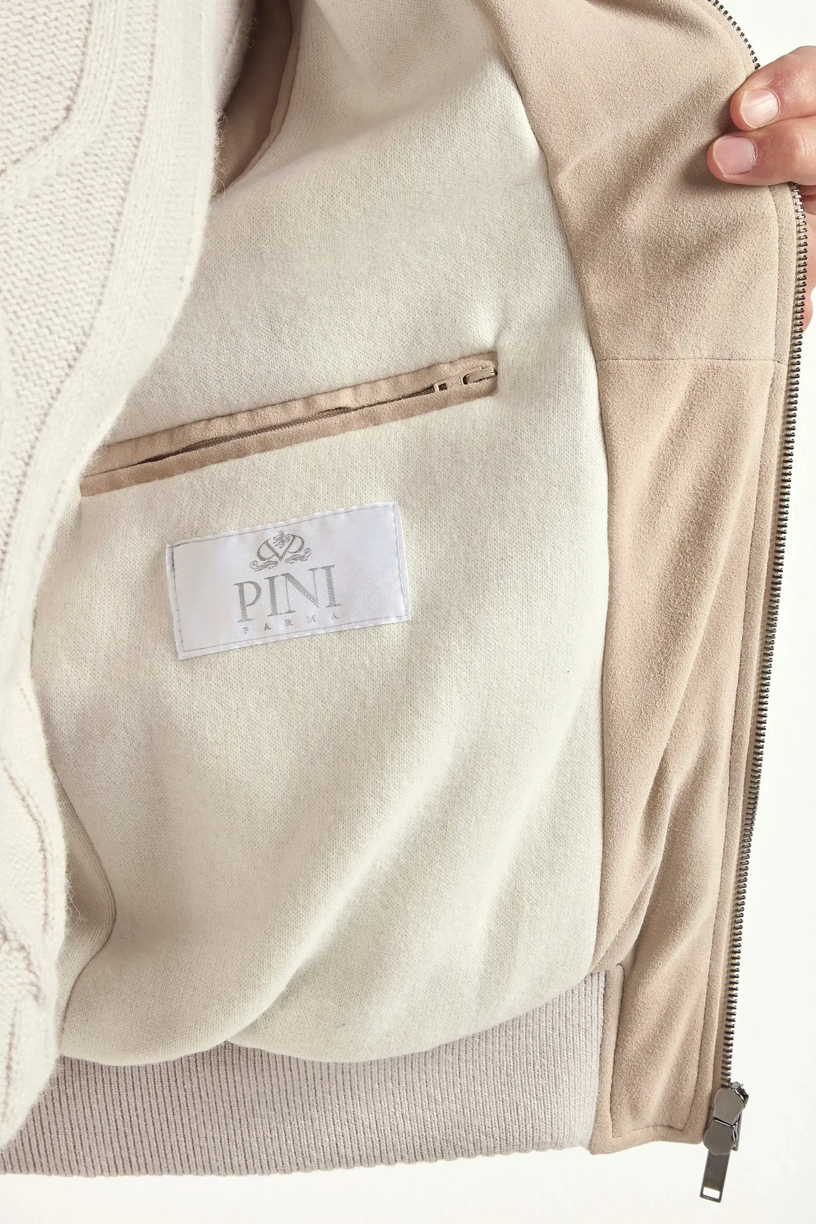 Taupe suede padded vest - Made in Italy Smooth Zipper Action